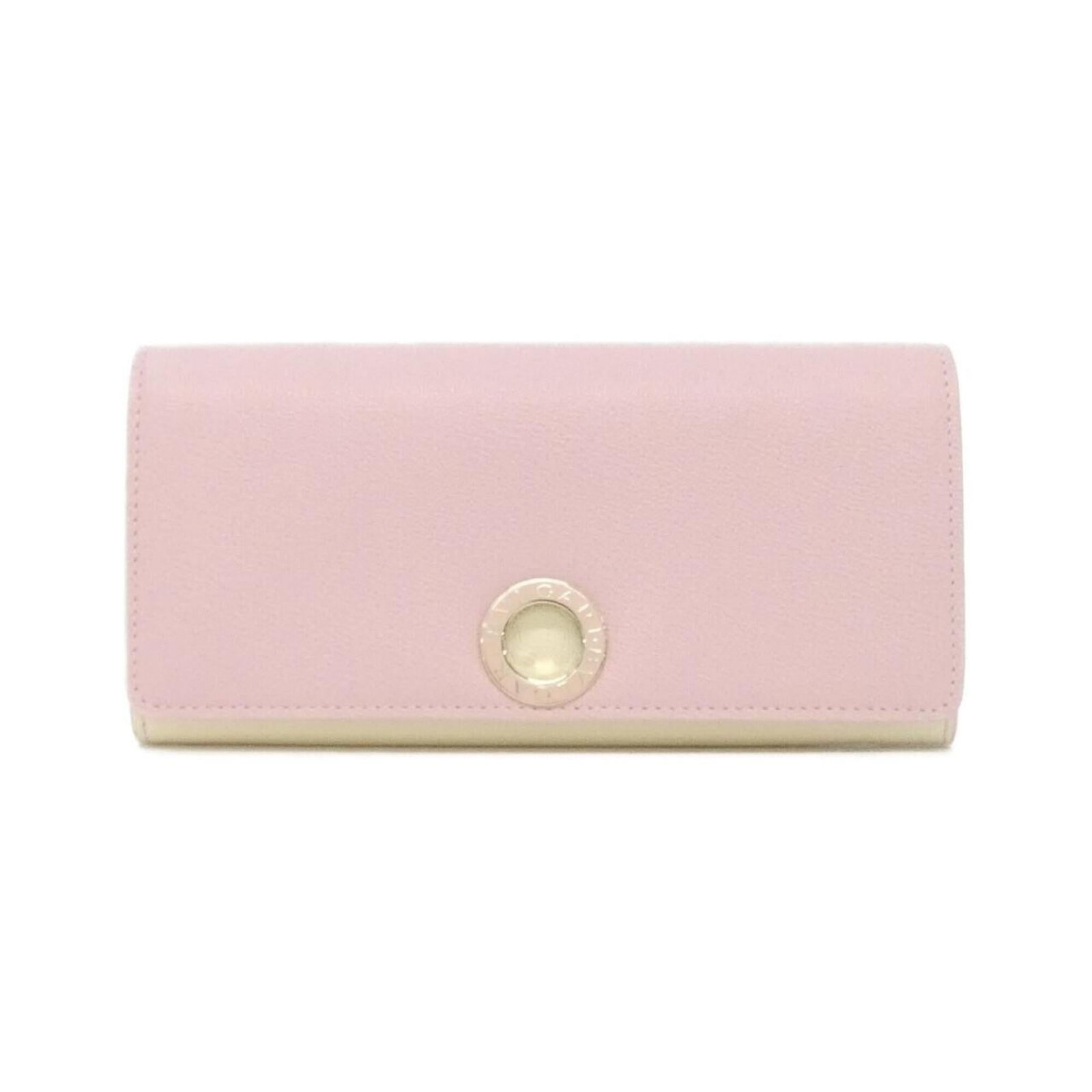 Bvlgari Long Wallet (Bi-Fold) Leather: Bvlgari Long Wallet (Bi-Fold) Leather Bvlgari Long Wallet (Bi-Fold) Leather features a striking pink calfskin design, offering a unique and stylish accessory for women. With its bi-fold structure and