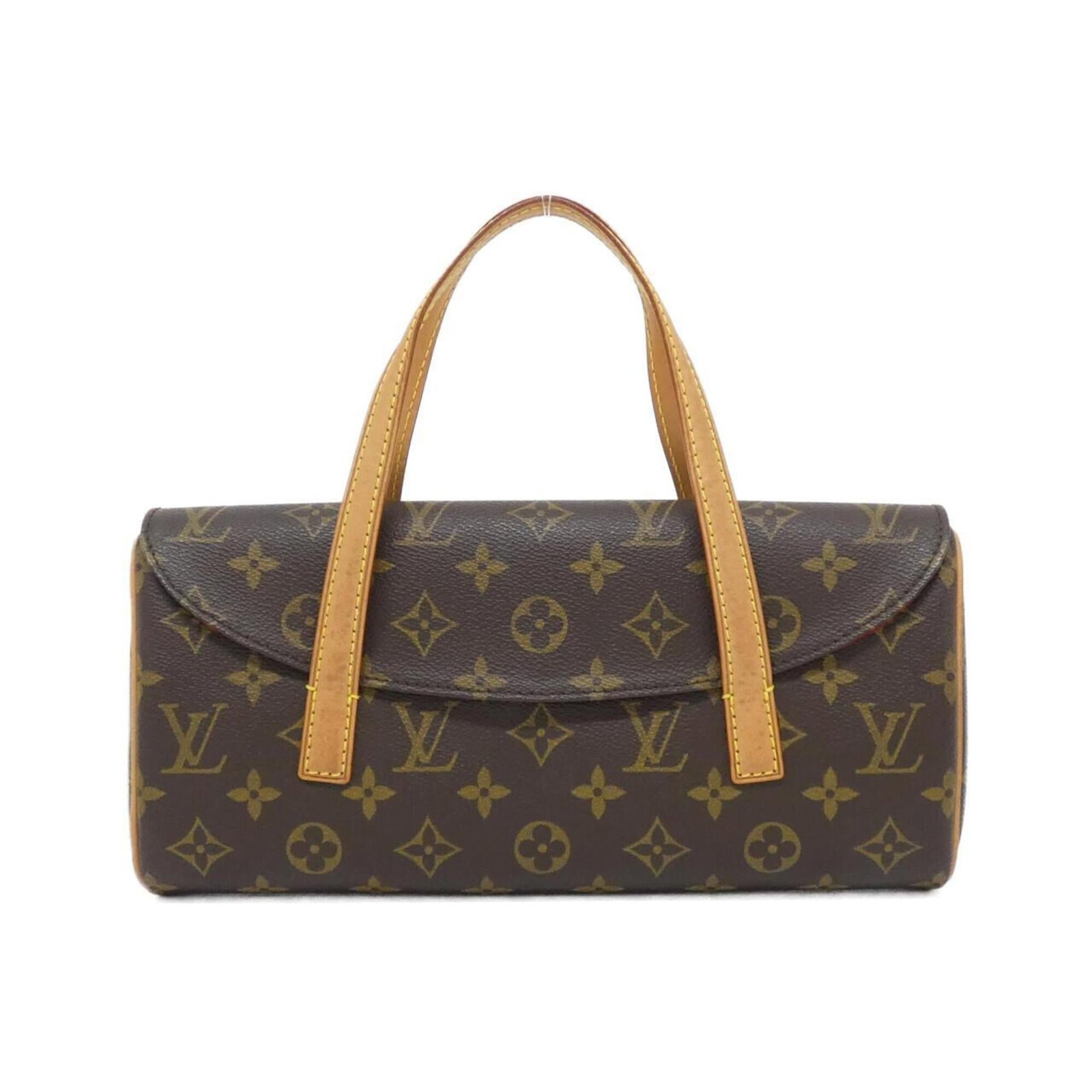 Canvas coated handbag Louis Vuitton: Canvas coated handbag Louis Vuitton Coated canvas Louis Vuitton handbag in marron, featuring gold hardware and a classic design. This pre-owned bag boasts a sturdy build with some minor scratches and