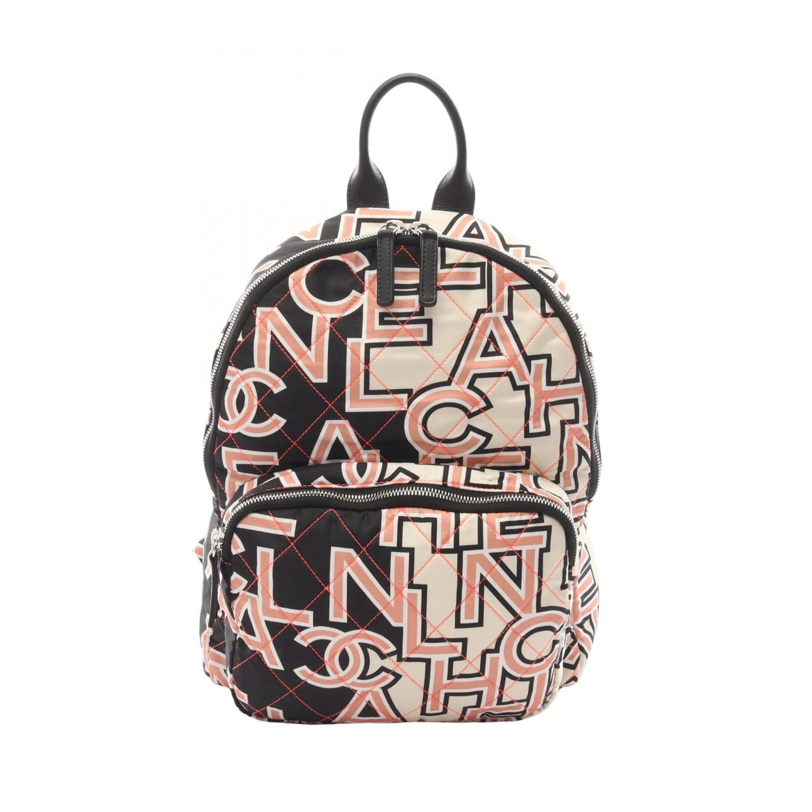 Canvas Backpack Chanel: Canvas Backpack Chanel Canvas Backpack in Black, Ivory, and Pink. This Chanel backpack features canvas material with a classic design, available in three colors. In very good condition, it shows some