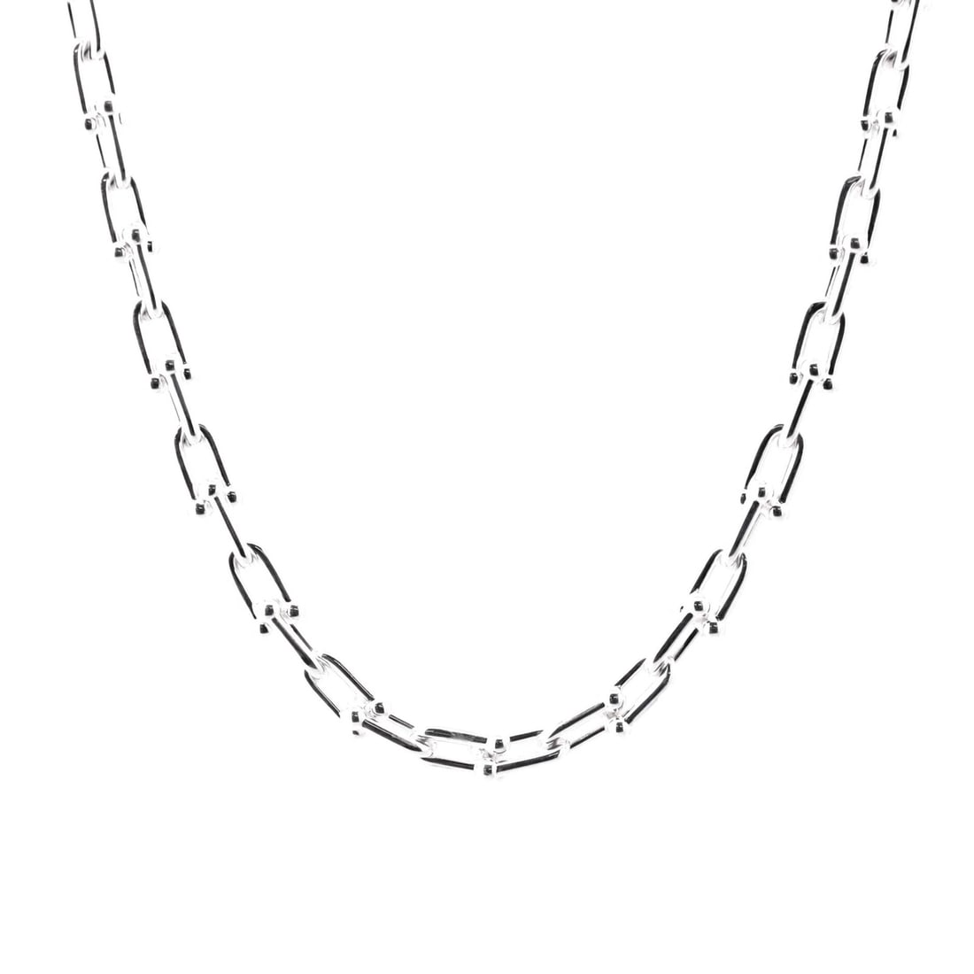 Link Necklace Hardwear Sterling Silver Small by Tiffany & Co: Link Necklace Hardwear Sterling Silver Small by Tiffany & Co Sterling Silver Small by Tiffany & Co, a delicate HardWear Link Necklace with an exterior color of silver. Measuring 18" in height and 5" i