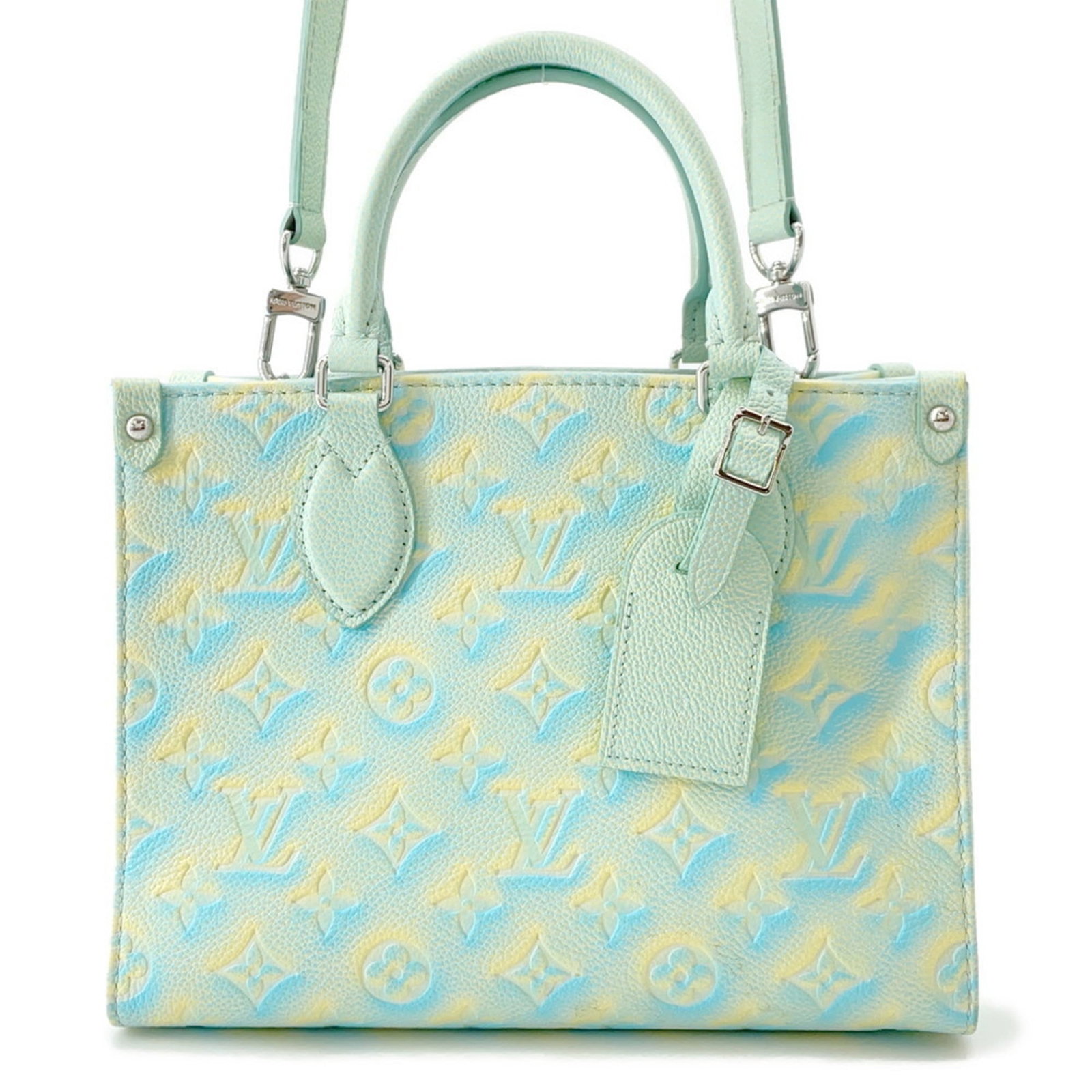 Louis Vuitton Handbag Shoulder Bag Monogram Empreinte: Louis Vuitton Handbag Shoulder Bag Monogram Empreinte Monogram Empreinte pattern adds a touch of elegance to this blue Louis Vuitton shoulder bag, featuring the iconic LV logo. The mint condition, lik