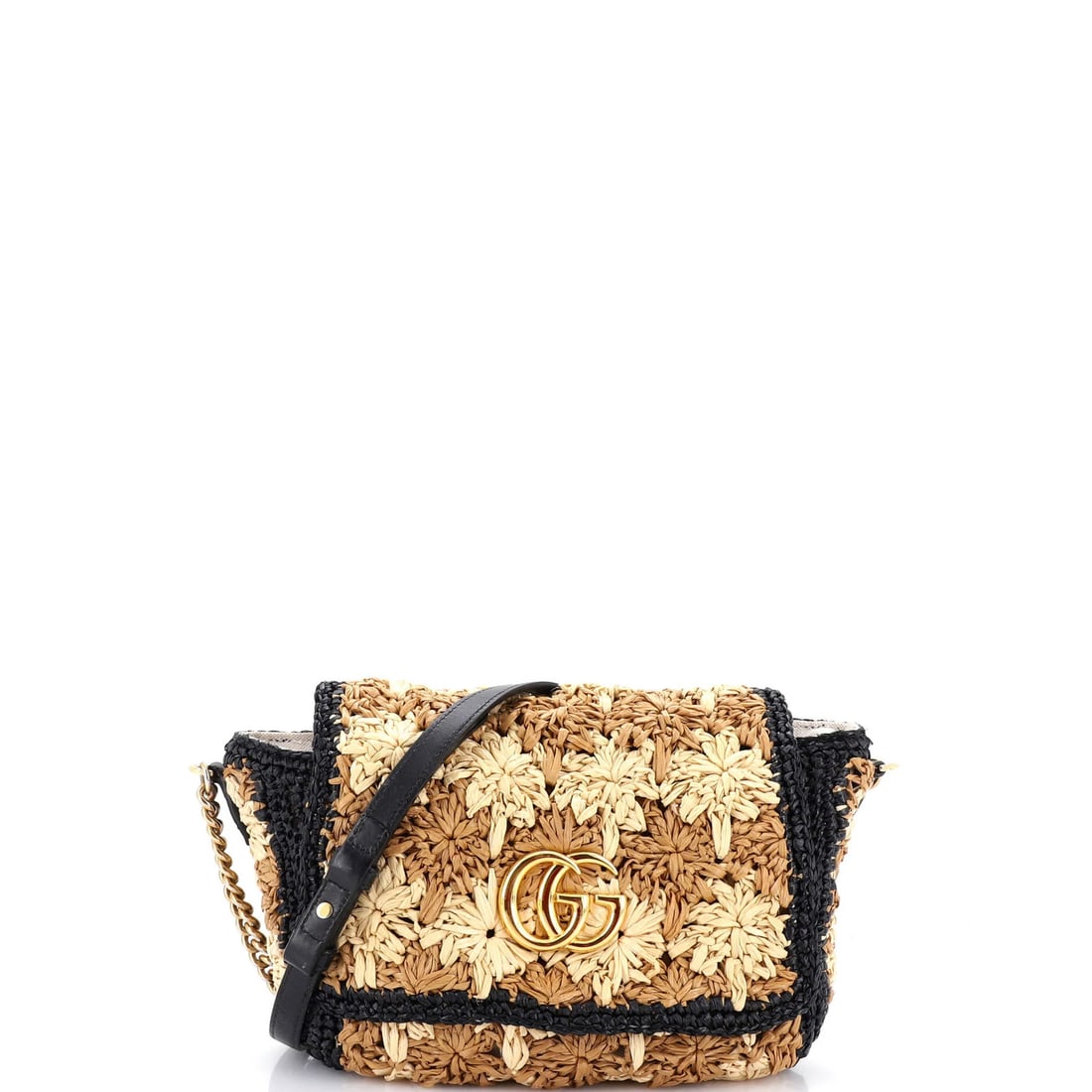 Marmont flap bag raffia small Gucci GG: Marmont flap bag raffia small Gucci GG Small Marmont Flap Bag in Brown Raffia with Gold Hardware, featuring a classic GG design and neutral interior. This Gucci bag boasts a unique raffia exterior wit
