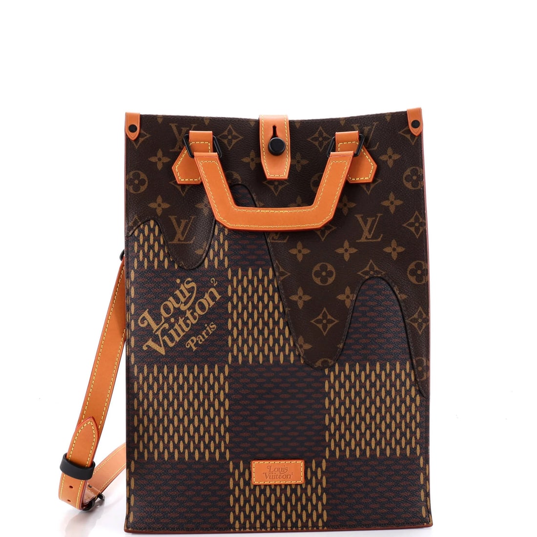 Louis Vuitton Nigo Tote Limited Edition Giant Damier and Monogram Canvas Mini: Louis Vuitton Nigo Tote Limited Edition Giant Damier and Monogram Canvas Mini The Louis Vuitton Nigo Tote Limited Edition Giant Damier and Monogram Canvas Mini is a unique, mini tote bag with a distin
