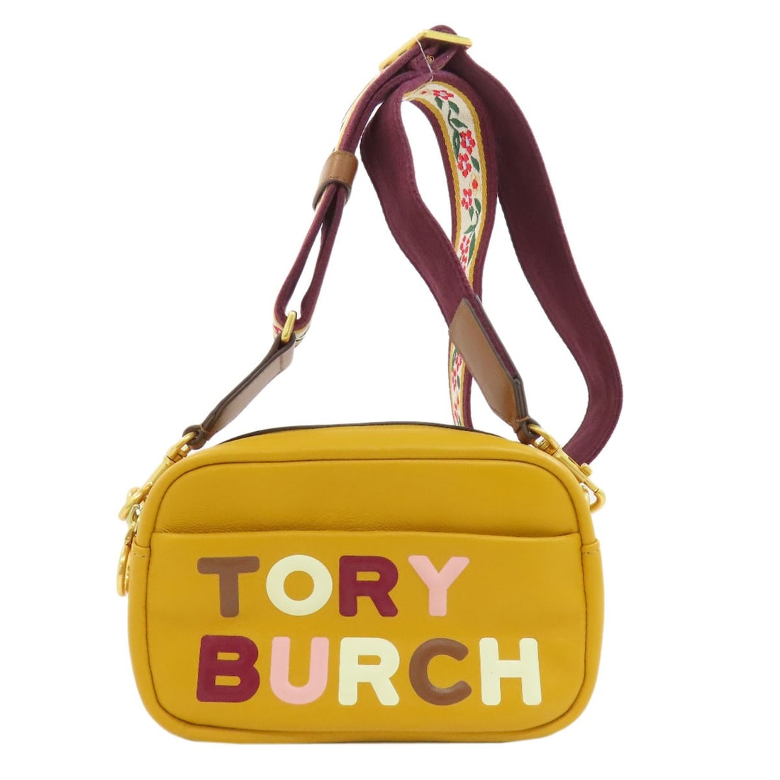 High Frequency Perry Bag Leather Tory Burch Mini Shoulder Bag: High Frequency Perry Bag Leather Tory Burch Mini Shoulder Bag Yellow leather Tory Burch mini shoulder bag with bold exterior color. Made from high-quality leather, this stylish bag features a classic