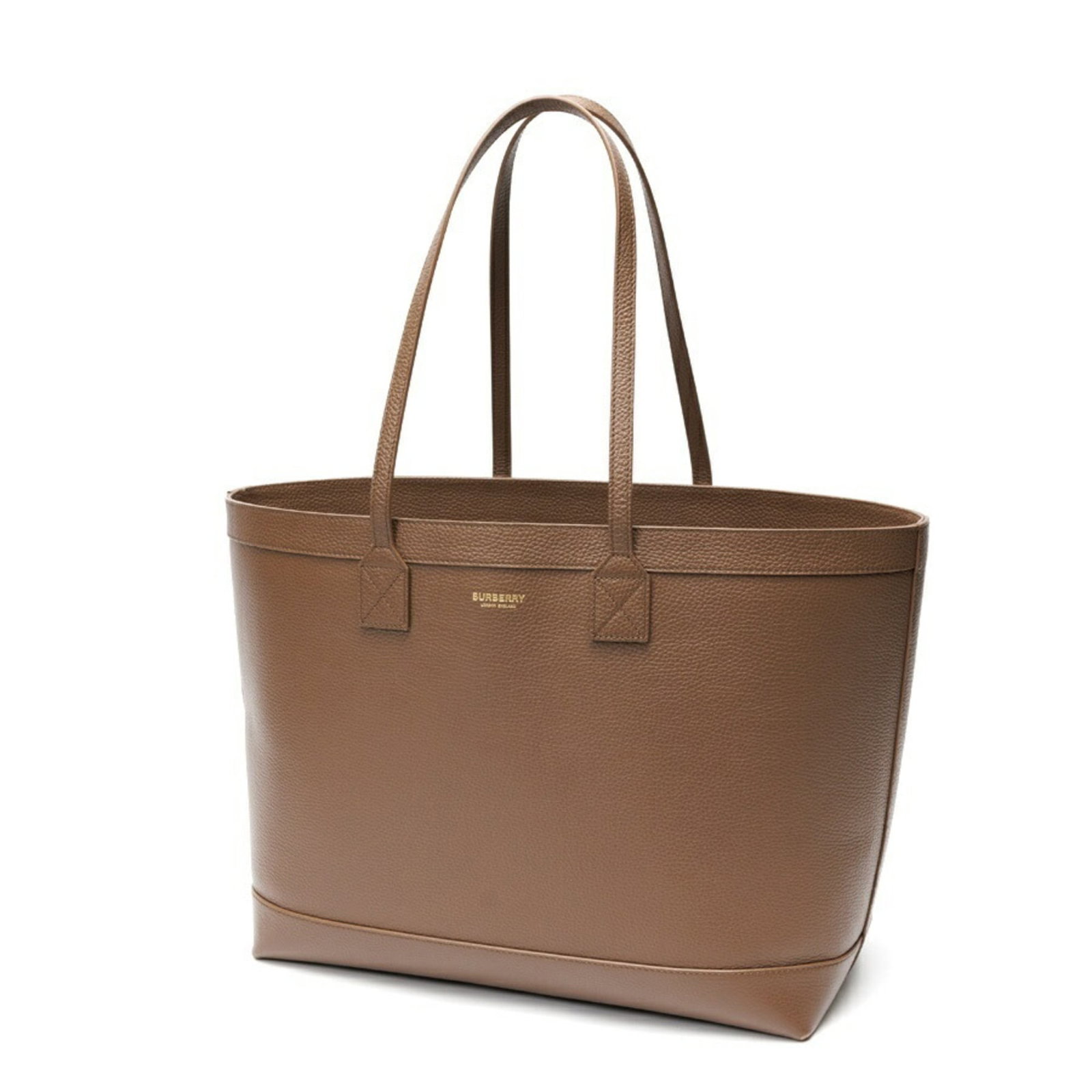 Burberry Tote Bag Leather: Burberry Tote Bag Leather Brown leather tote bag from Burberry, measuring 29cm x 48cm x 16.5cm, with some scratches and dirt visible but overall in very good condition. This used item bears a