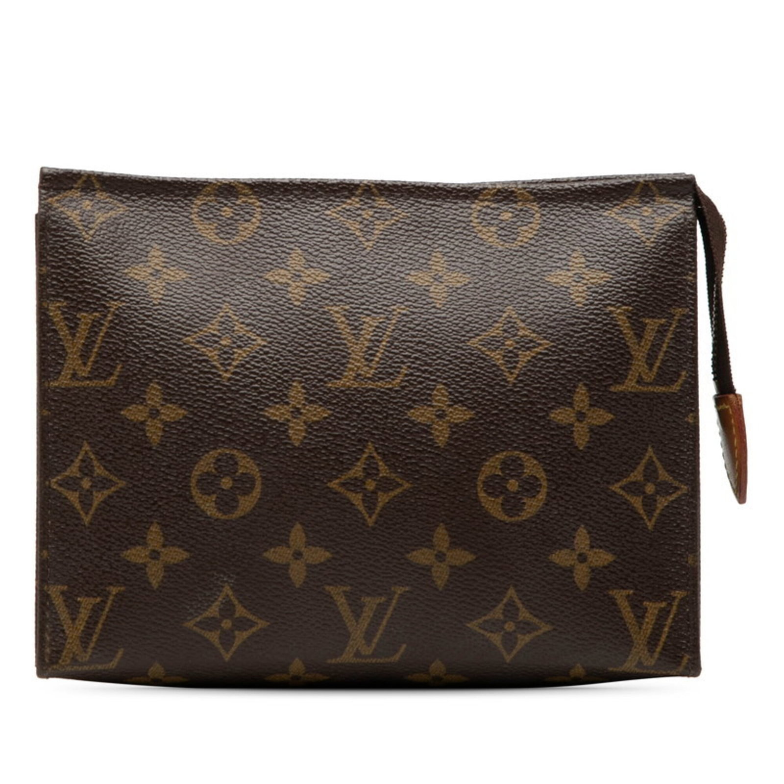 Louis Vuitton Handbag Pochette Pouch Pvc Leather: Louis Vuitton Handbag Pochette Pouch Pvc Leather Brown Louis Vuitton Pochette Pouch made from a combination of PVC and leather, measuring 14cm x 18.5cm x 5.5cm. This used handbag features traces of
