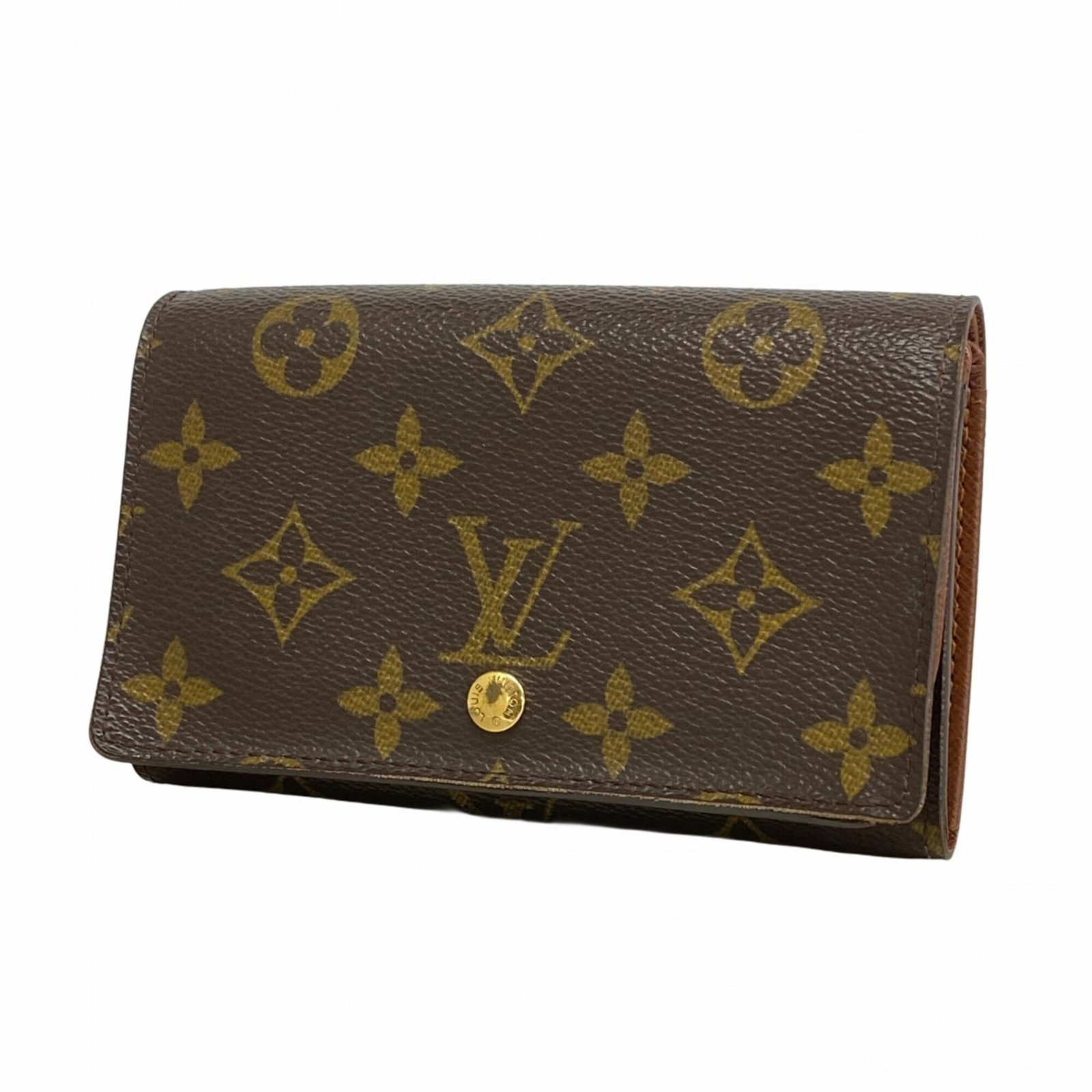 Louis Vuitton Wallet (Bi-Fold): Louis Vuitton Wallet (Bi-Fold) Brown Louis Vuitton bi-fold wallet with visible traces of usage and minor scratches, offering a classic design in good condition. Measuring 8.5cm x 14cm x 3.5cm, it
