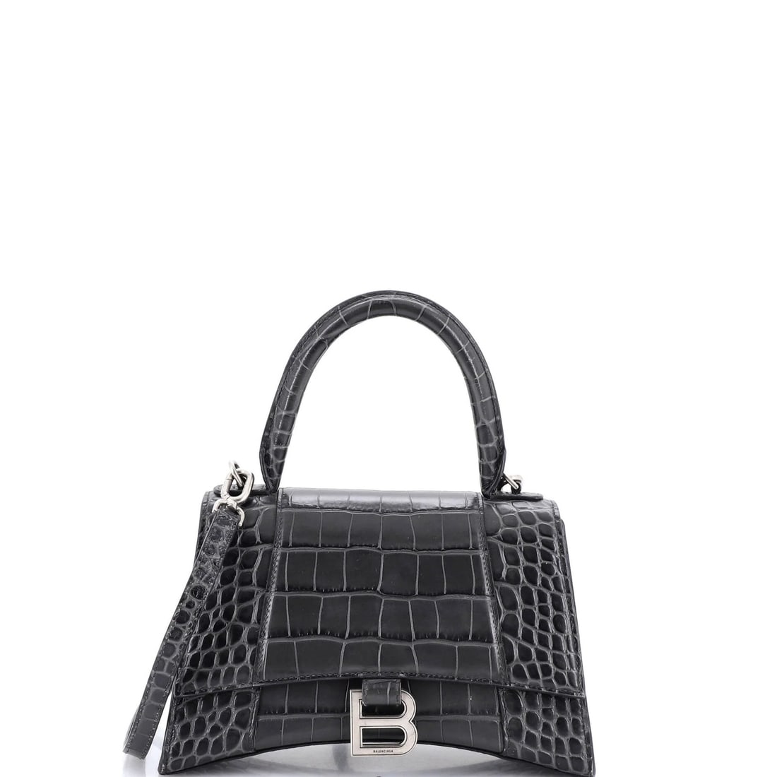 Crocodile Embossed Leather Small Balenciaga Hourglass Top Bag Handle (1 of 7)