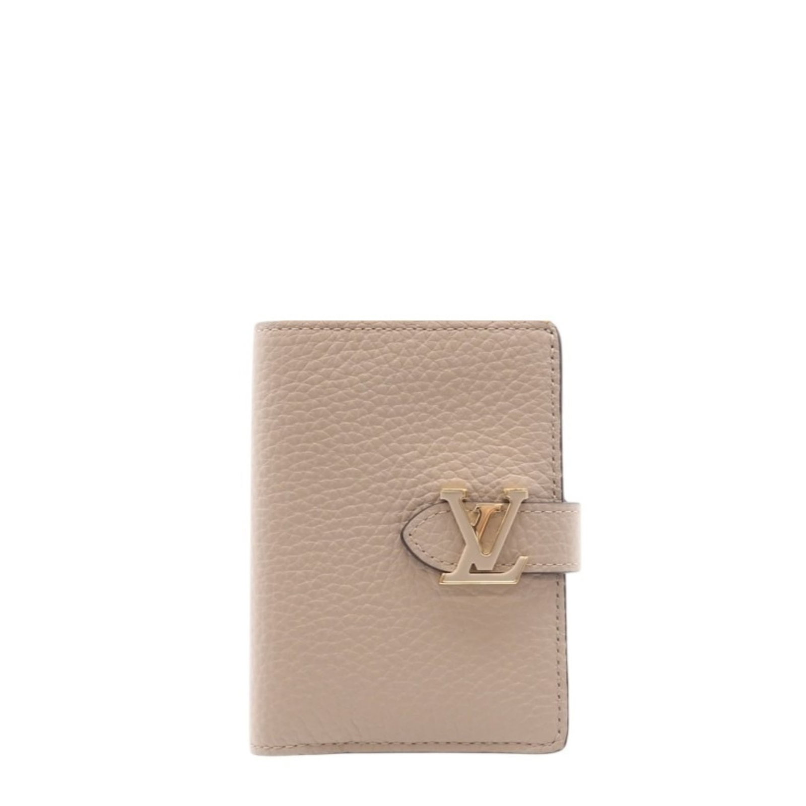 Louis Vuitton Wallet (Bi-Fold) Leather: Louis Vuitton Wallet (Bi-Fold) Leather Used Louis Vuitton Bi-Fold Leather Wallet in Beige and Blue, featuring Taurillon leather construction. The wallet has some scratches and dirt, but remains in
