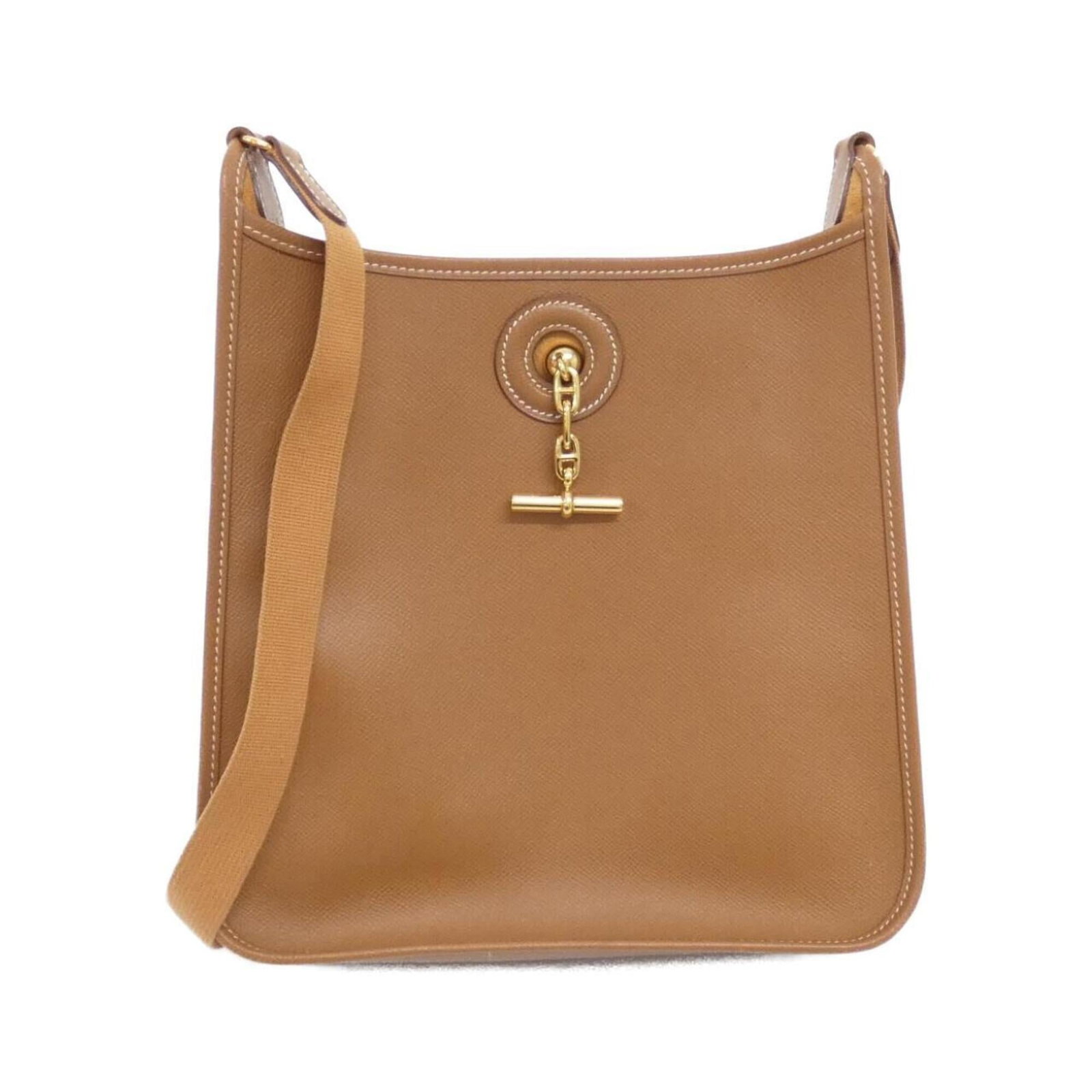 Hermes Courchevel Leather Bag: Hermes Courchevel Leather Bag The Hermes Courchevel Leather Bag boasts classic gold hardware and a timeless design, crafted from high-quality Courchevel leather. Measuring 31cm x 28cm x 8cm, it