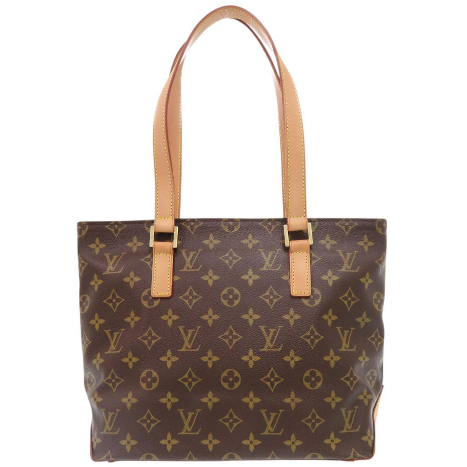 Louis Vuitton Handbag Monogram: Louis Vuitton Handbag Monogram Brown Louis Vuitton Monogram Handbag. The bag features the iconic monogram pattern and has a brown color. It measures 24cm x 27cm x 12cm and shows signs of usage, includ