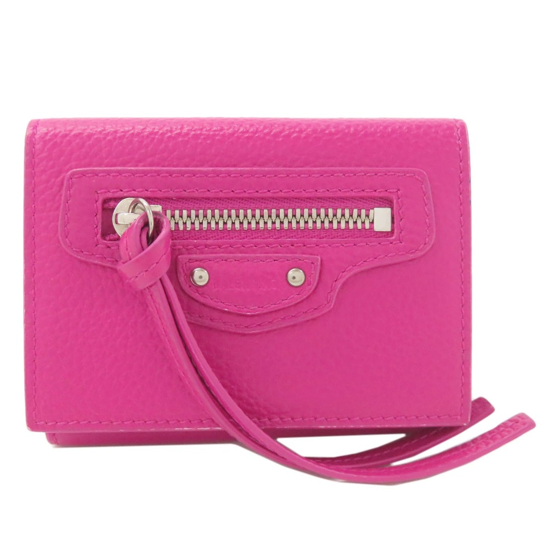 Compact Wallet Bifold With Leather Coin Pocket Balenciaga: Compact Wallet Bifold With Leather Coin Pocket Balenciaga Pink Bifold Wallet with Leather Coin Pocket from Balenciaga. This compact wallet features a bifold design and includes a leather coin pocket,