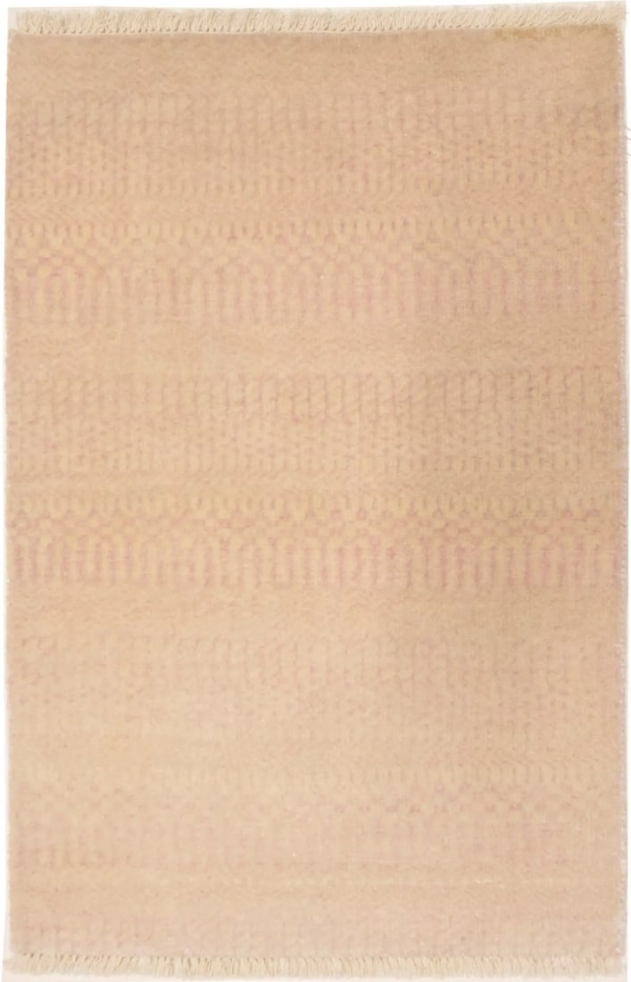 Hand-Knotted Pink Modern Area Rug Small Grass Design Kids Room Carpet 2X3: Hand-Knotted Pink Modern Area Rug Small Grass Design Kids Room Carpet 2X3 Hand-knotted in wool and bamboo silk/viscose, this small 2x3 pale pink area rug features a modern grass design. Its unique,