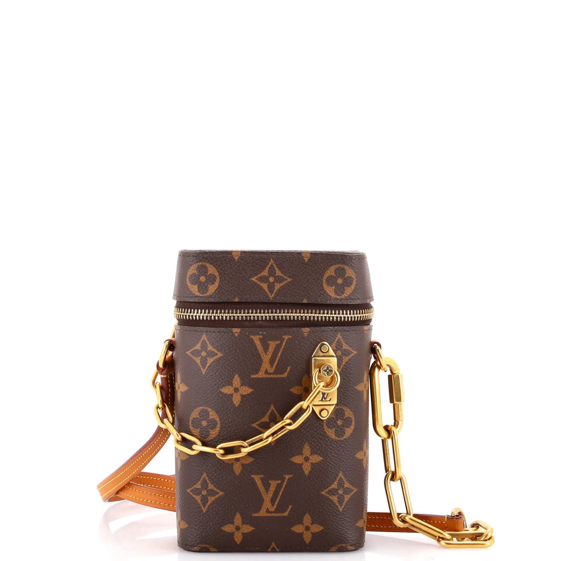 Louis Vuitton Phone Box Bag Monogram Canvas: Louis Vuitton Phone Box Bag Monogram Canvas The Louis Vuitton Phone Box Bag Monogram Canvas features a timeless design with a classic brown canvas exterior, adorned with the iconic monogram pattern. T