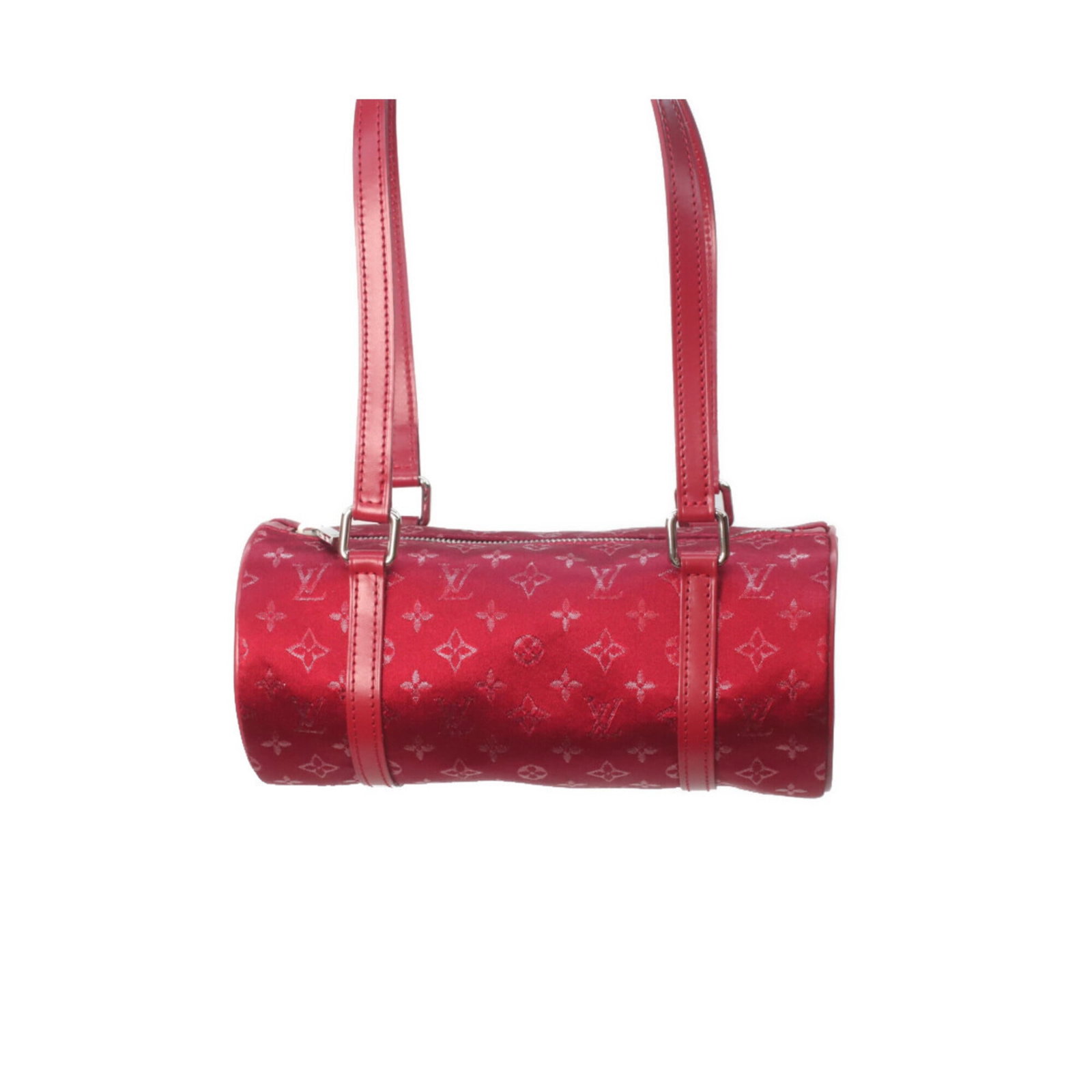 Handbag Satin Monogram Louis Vuitton: Handbag Satin Monogram Louis Vuitton Monogrammed with iconic red satin, this Louis Vuitton handbag boasts the unmistakable signature style of the luxury brand. Its classic design and timeless color