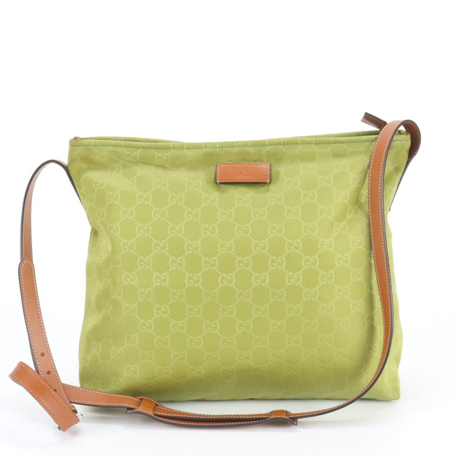 Nylon Leather Gucci Tote Shoulder Handbag Bag (1 of 10)