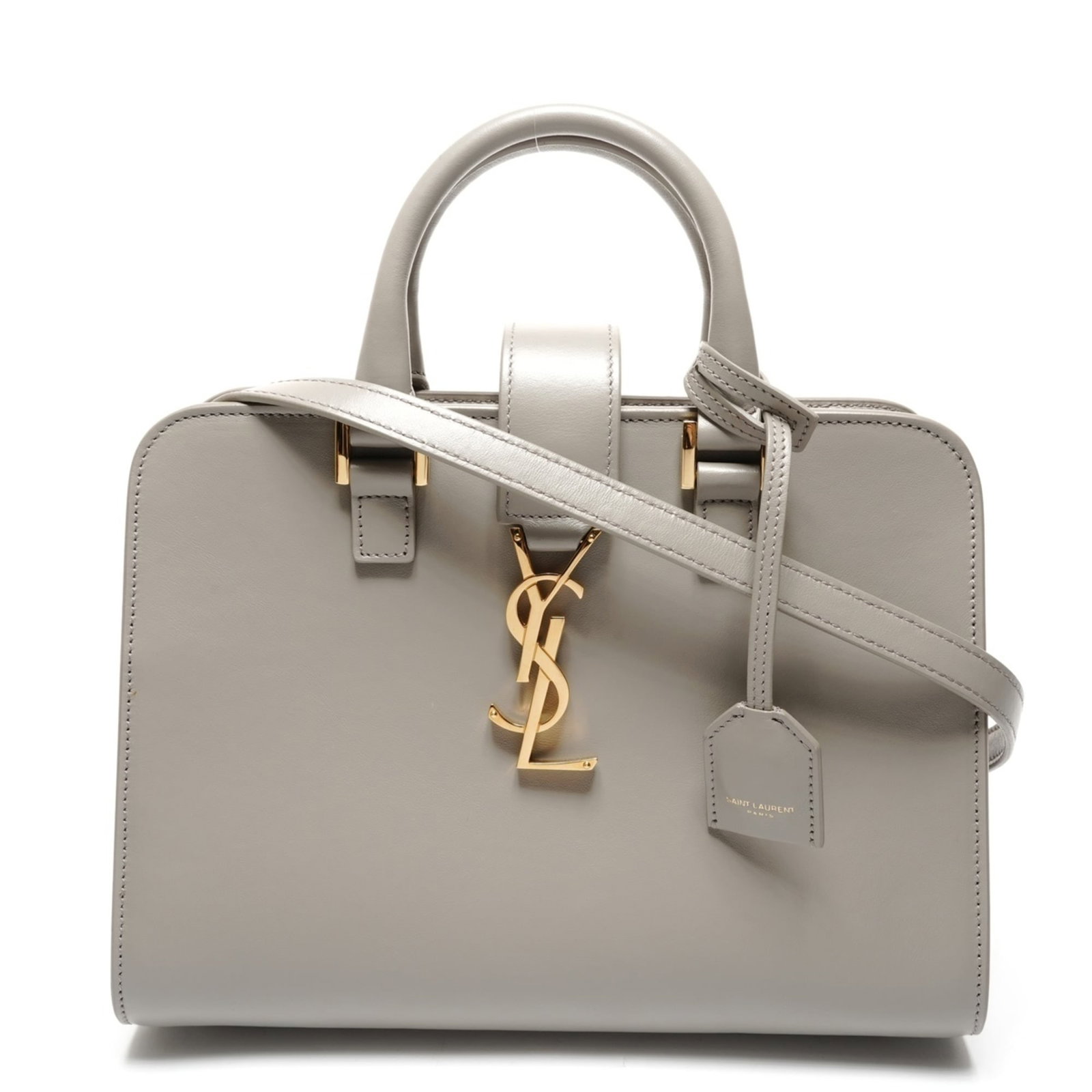 Shoulder Bag By Yves Saint Laurent: Shoulder Bag By Yves Saint Laurent Gray shoulder bag by Yves Saint Laurent, featuring a classic design with a 127cm strap length and 8.00cm handle drop, perfect for everyday use. The bag has some