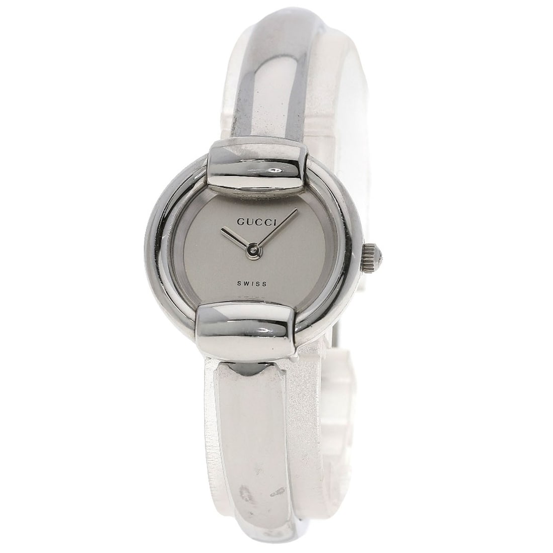 Gucci Round Face Watches 1400L Stainless Steel/ Stainless Steel: Gucci Round Face Watches 1400L Stainless Steel/ Stainless Steel Stainless steel case and silver bezel add a touch of sophistication to this Gucci round face watch, featuring an analog display and