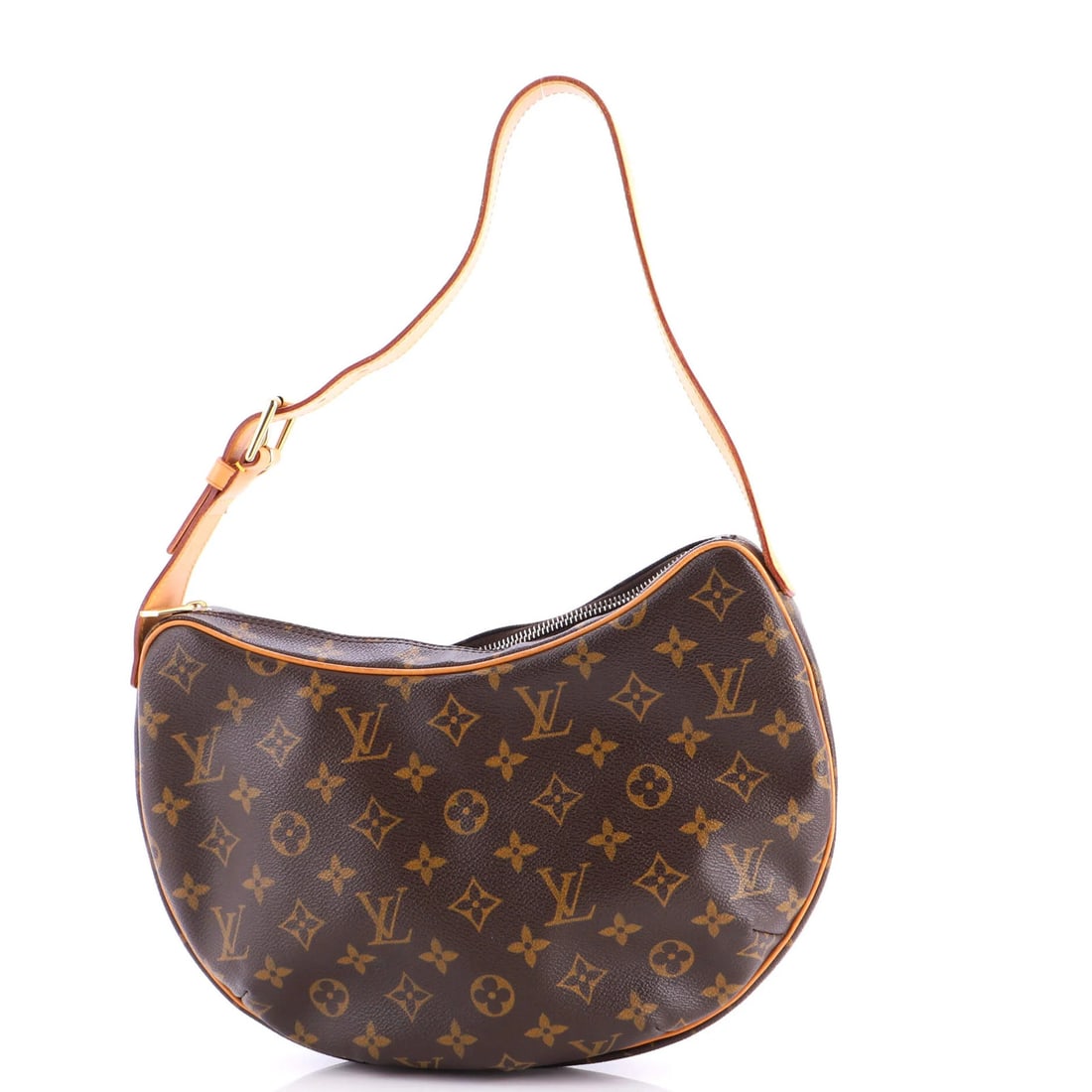 Canvas Handbag Monogram Croissant Vuitton Louis: Canvas Handbag Monogram Croissant Vuitton Louis Canvas Handbag Monogram Croissant Vuitton Louis - A Brown Canvas Hobo Bag with Distressed Details.This brown canvas handbag features a classic