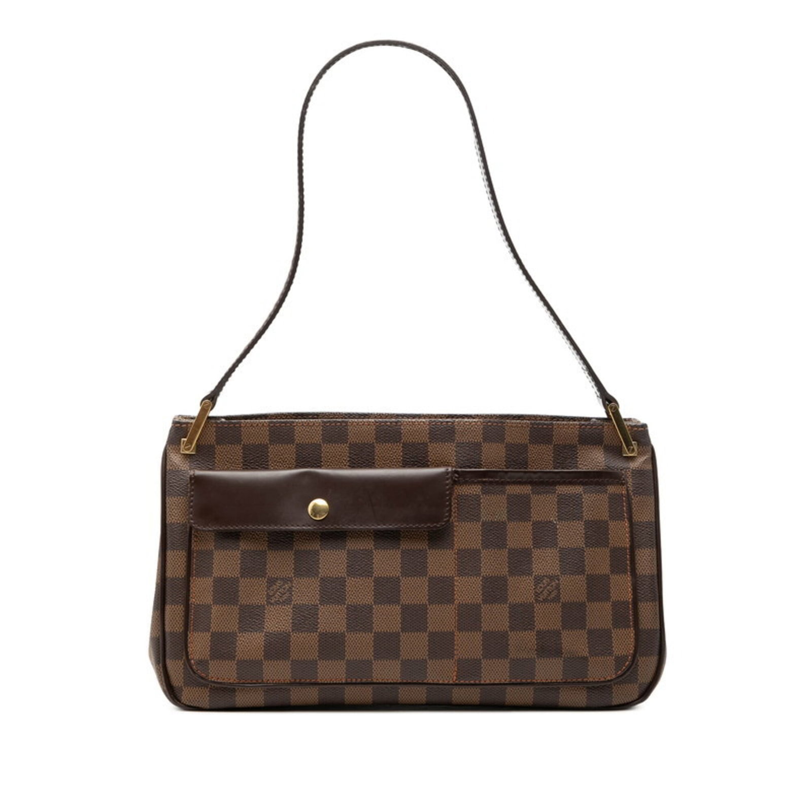 Vuitton Leather Pvc Shoulder Bag Louis: Vuitton Leather Pvc Shoulder Bag Louis This Louis Vuitton shoulder bag features a unique combination of Pvc and leather materials, presented in a classic brown color. With its distinctive shape and si