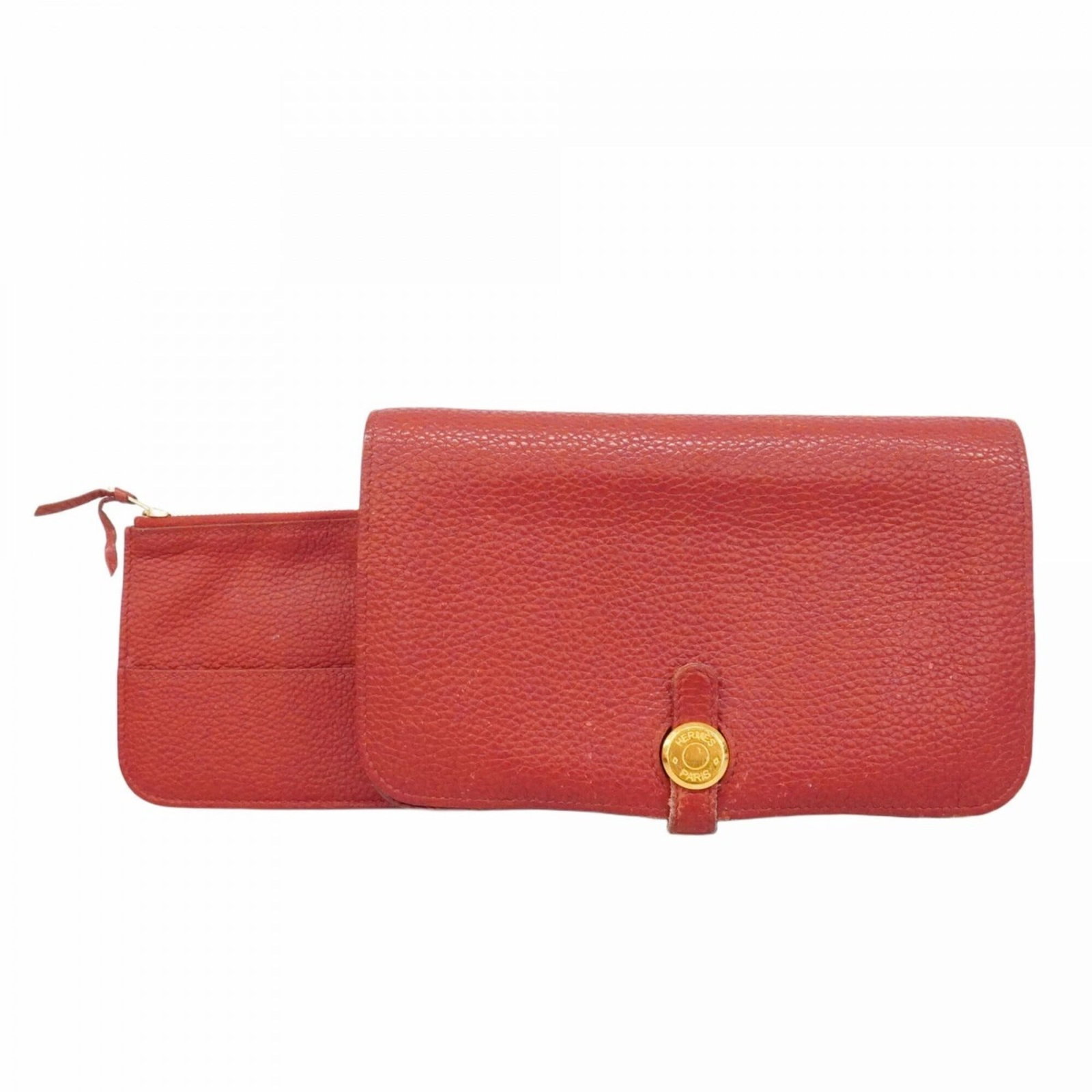 Long Hermes Wallet Togo Leather Bi Fold: Long Hermes Wallet Togo Leather Bi Fold Togo leather provides a rich, velvety texture to the Rouge Casaque Long Wallet Bi-Fold. This classic design features a bi-fold layout and measures 12cm x 20cm x