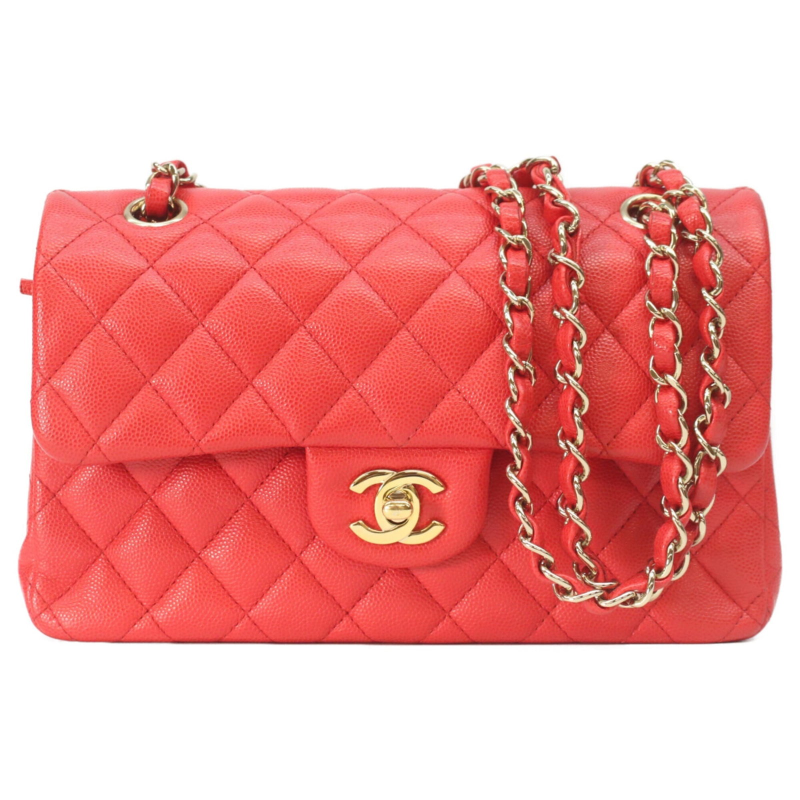 Chanel Shoulder Bag Grained Calfskin: Chanel Shoulder Bag Grained Calfskin Grained Calfskin Red Chanel Shoulder Bag - A stylish and timeless accessory. Made from high-quality Grained Calfskin, this shoulder bag boasts a classic design wit