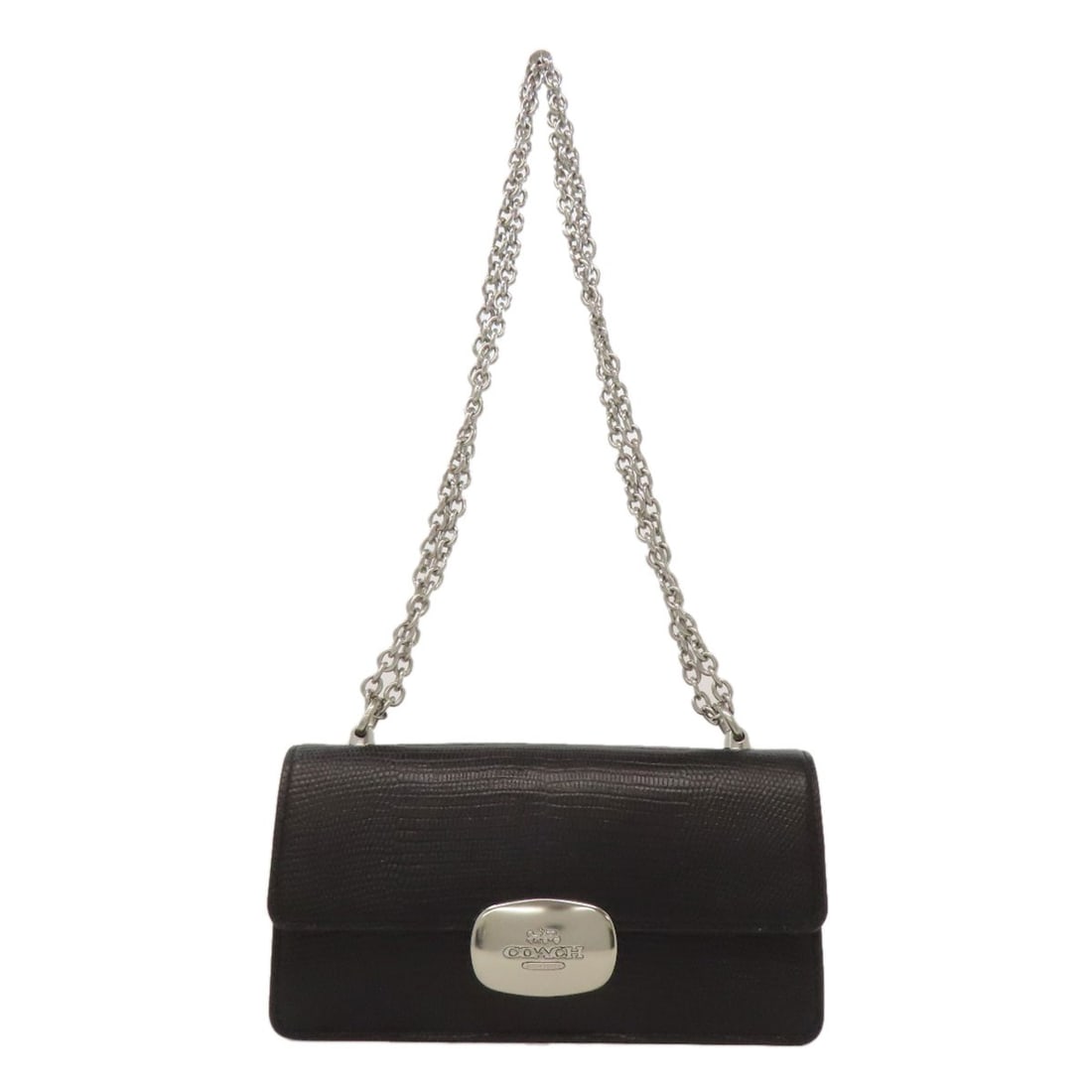 Eliza Shoulder Bag Pvc Coach Cr106: Eliza Shoulder Bag Pvc Coach Cr106 Black PVC Coach shoulder bag with a classic design, featuring a signature on the exterior. This stylish and durable bag is made from high-quality PVC material,