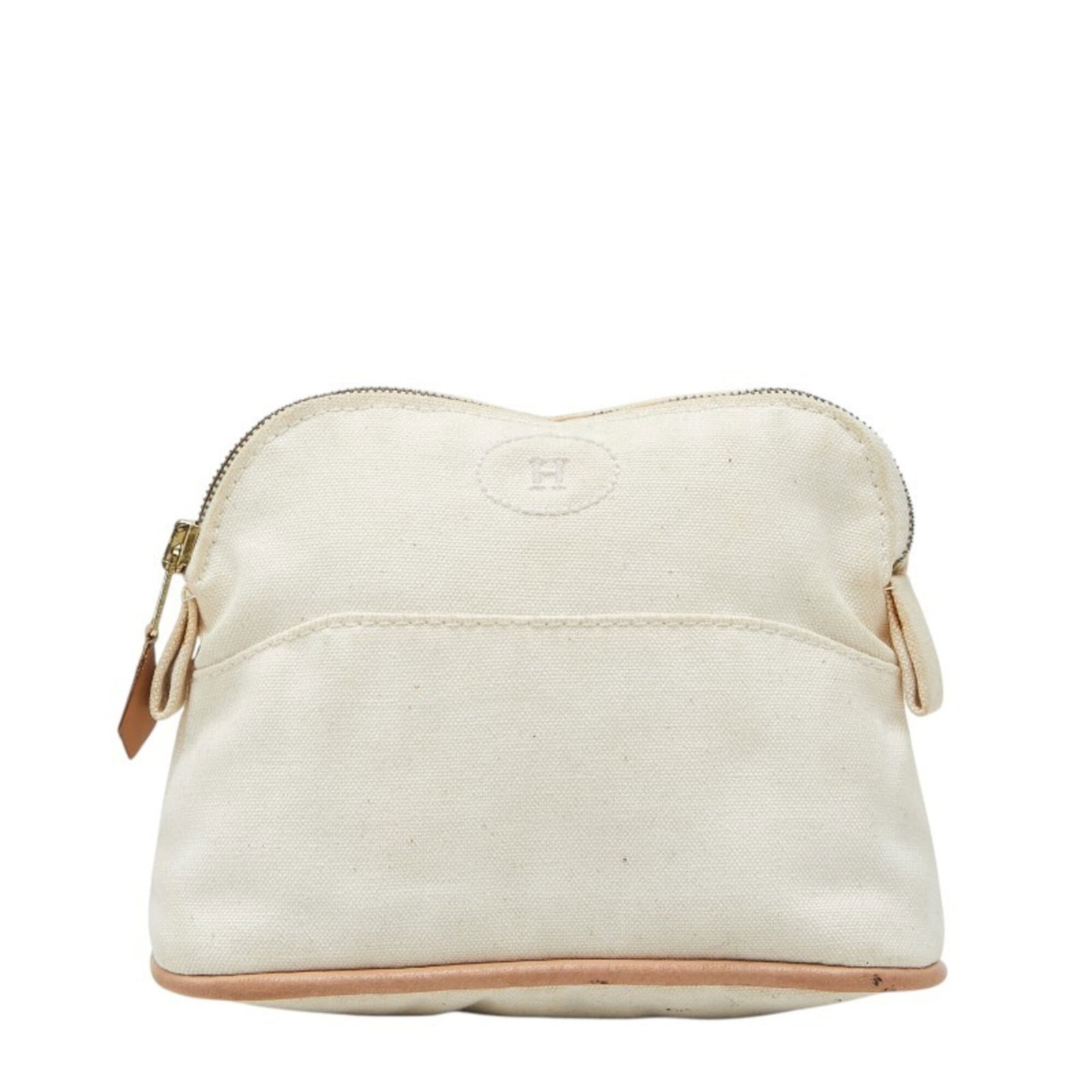 Handbag Pouch Leather Cotton Hermes (1 of 11)