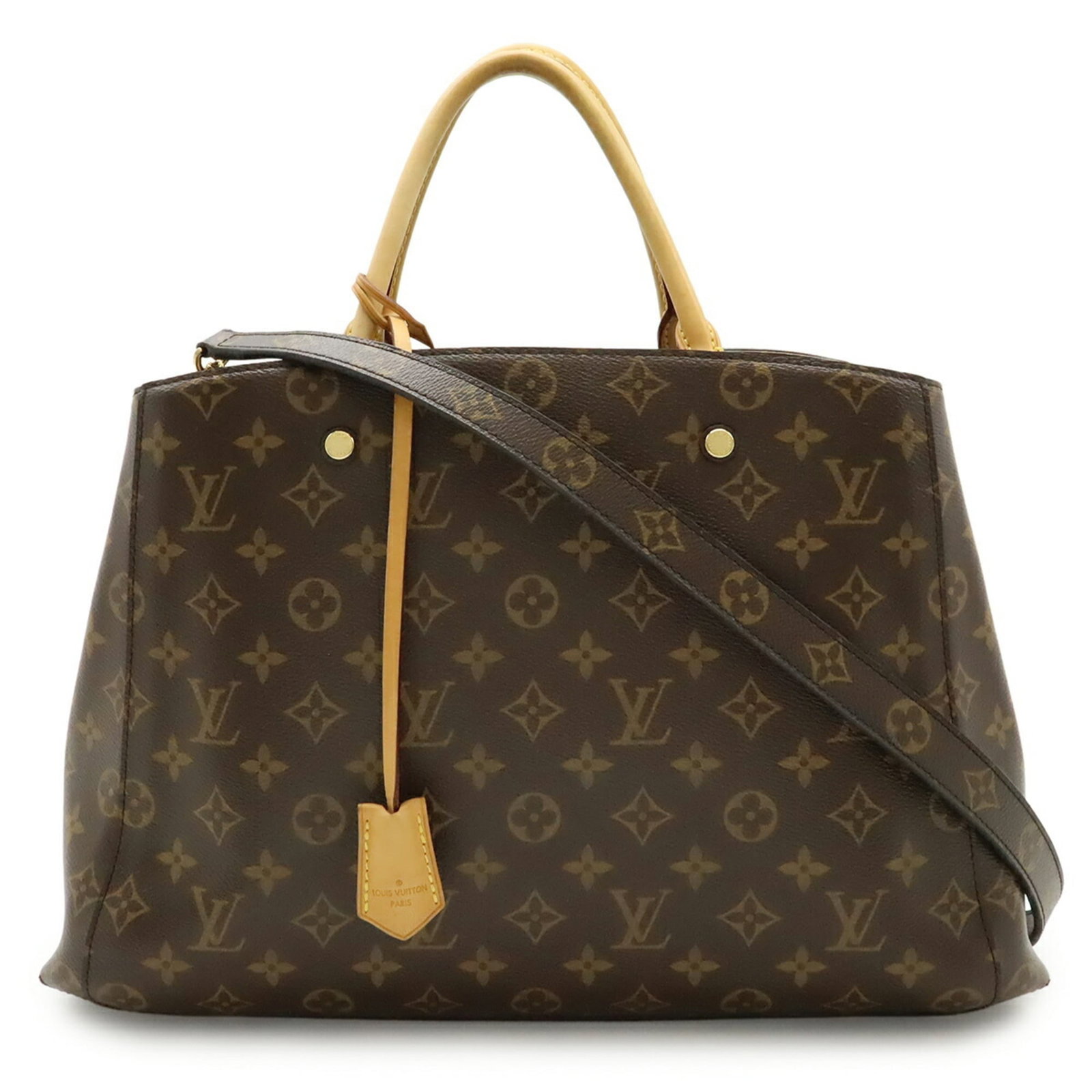 Louis Vuitton Monogram Tote Bag Shoulder Handbag: Louis Vuitton Monogram Tote Bag Shoulder Handbag The Louis Vuitton Monogram Tote Bag Shoulder Handbag features the iconic monogram pattern in rich brown, adding a touch of timeless elegance to any