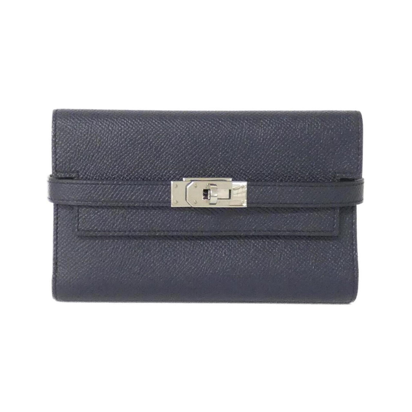 Epsom Leather Tri Fold Wallet Hermes: Epsom Leather Tri Fold Wallet Hermes Epsom Leather Tri Fold Wallet by Hermes in Blue Nuit, Rose Purple. This tri-fold wallet boasts a striking blue and rose purple color combination, crafted from