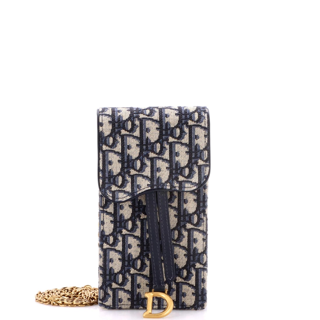 Christian Dior Vertical Saddle Chain Pouch Oblique Canvas (1 of 7)