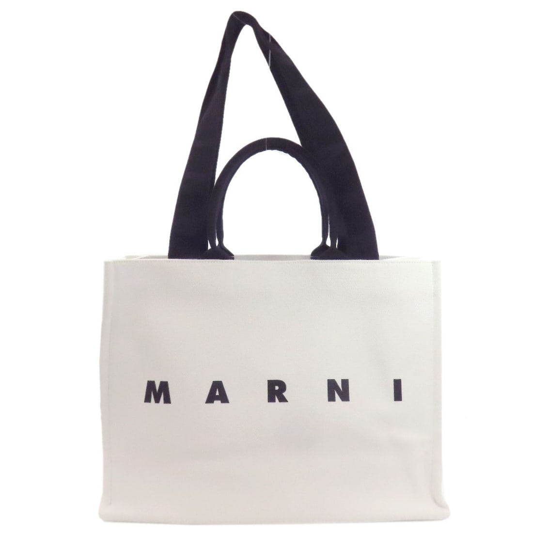 Print 2Way Tote Bag Marni Logo Canvas: Print 2Way Tote Bag Marni Logo Canvas White canvas tote bag with MARNI logo. Made from high-quality canvas, this stylish tote features a classic design and the iconic brand logo. Perfect for everyday