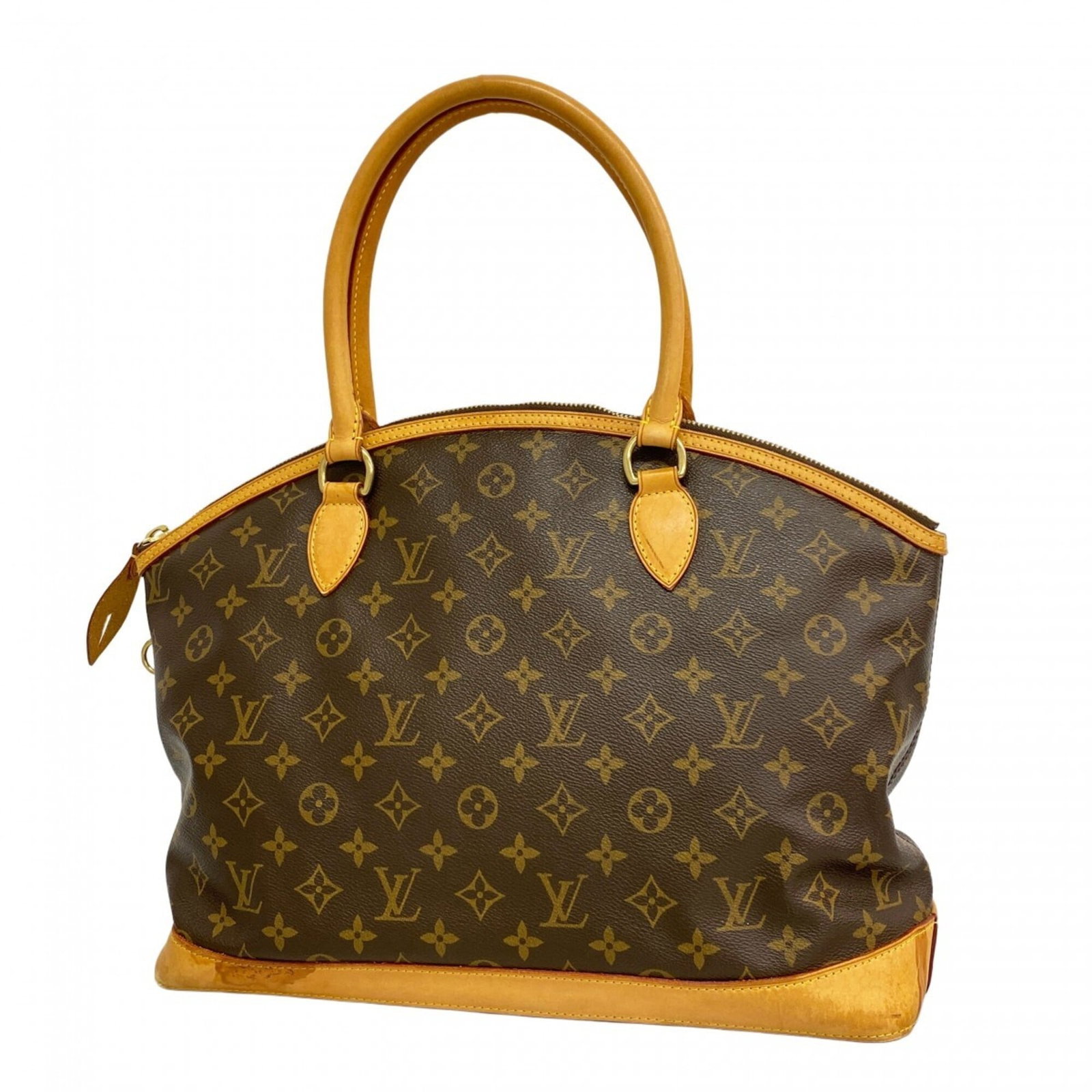 Handbag by Louis Vuitton: Handbag by Louis Vuitton Brown Louis Vuitton handbag with classic design, measuring 30cm x 38cm x 13cm. Traces of usage and minor scratches can be seen on the exterior, but overall in good condition.