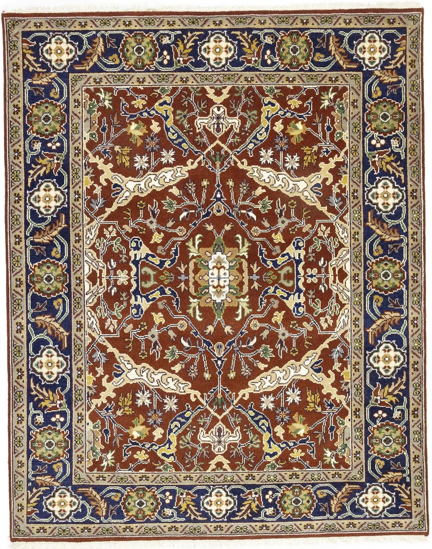 Rusty Red Oushak Chobi Oriental Rug Floral Living Room Decor Carpet 8X10 ft (1 of 19)