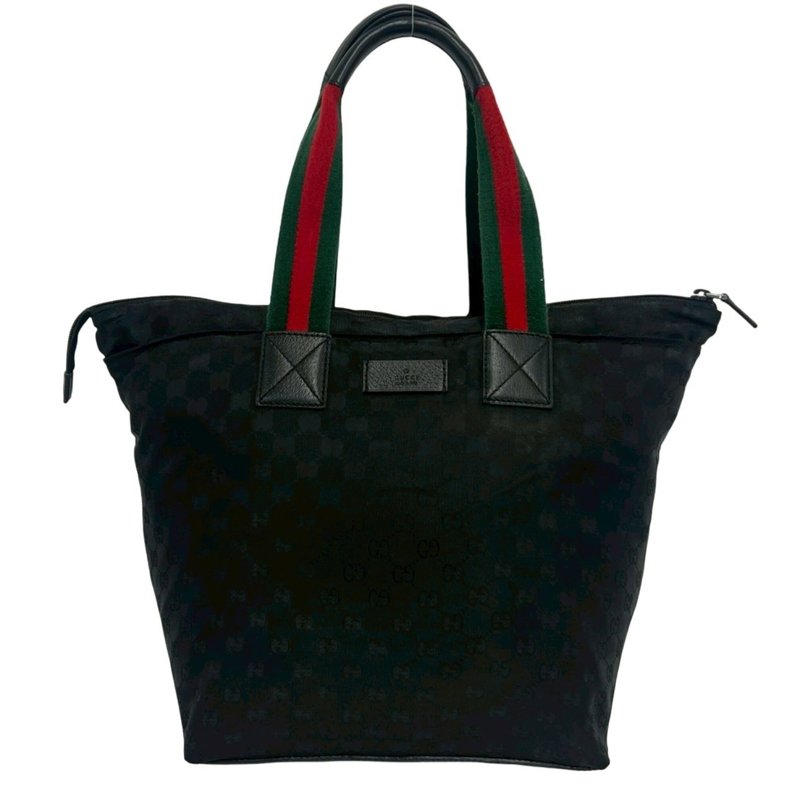 Handbag Nylon Canvas Gucci Tote Leather (1 of 10)