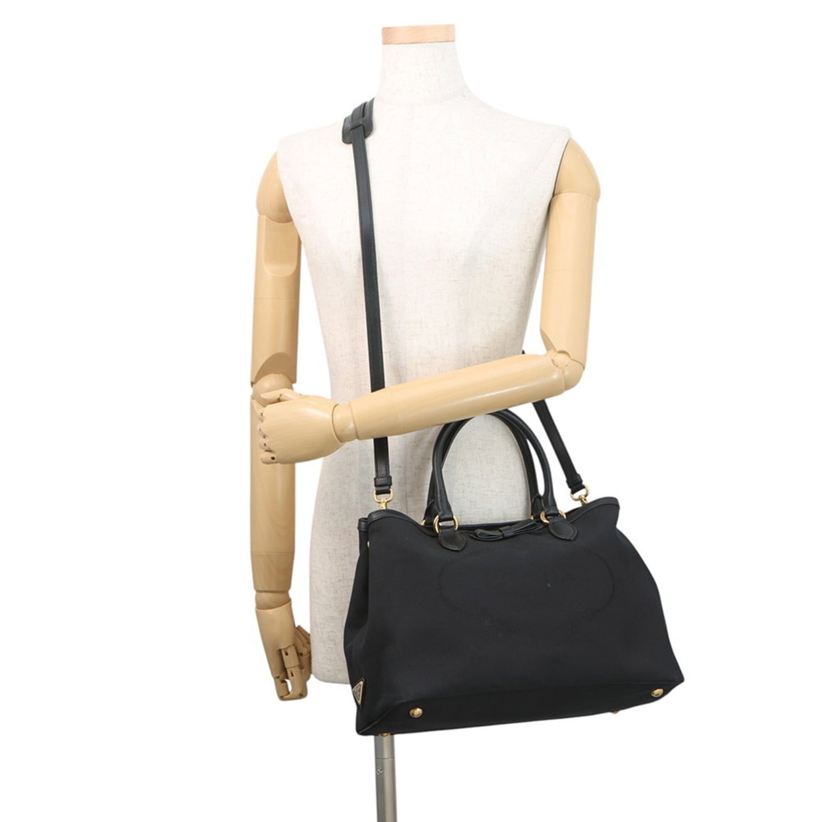 Canvas leather handbag - 5