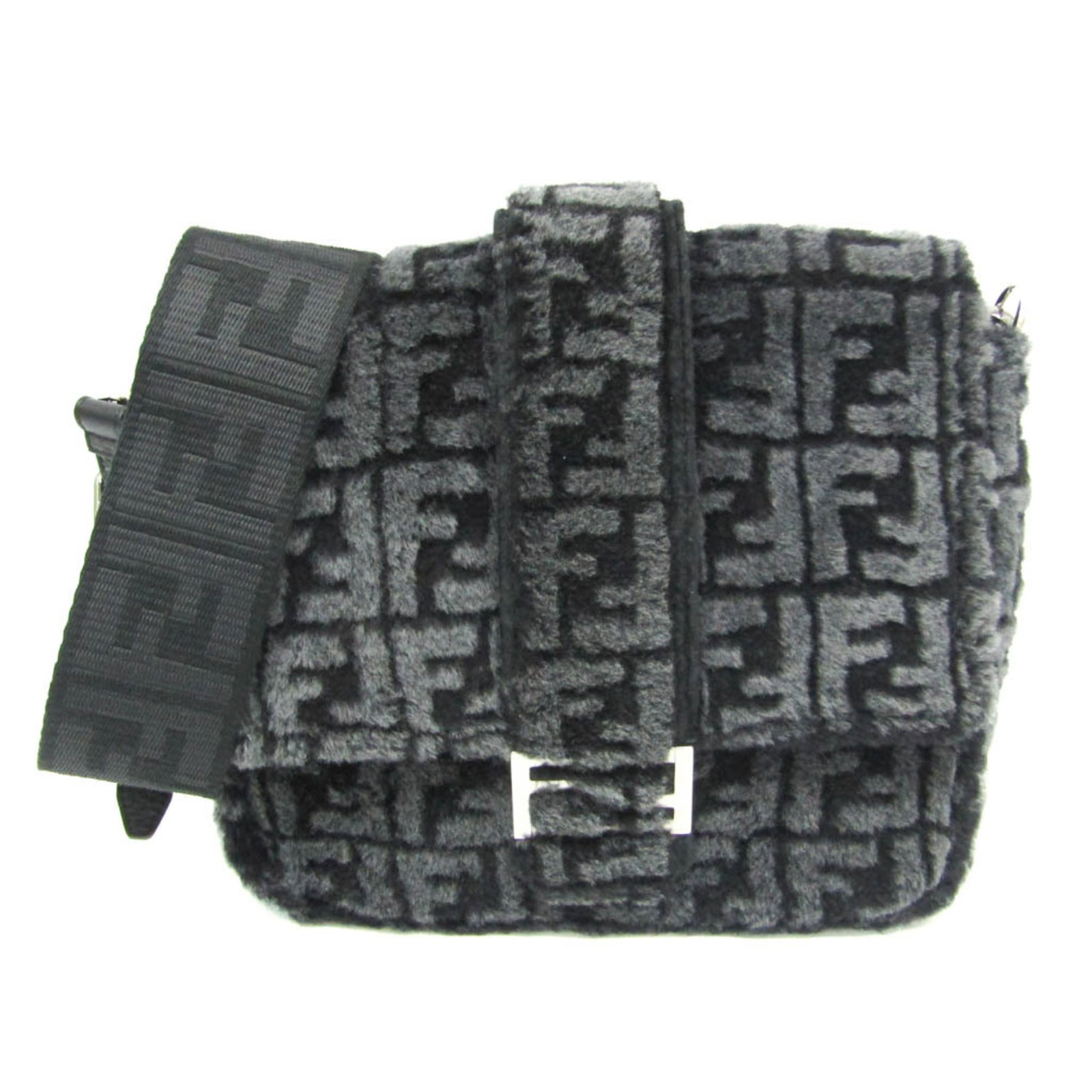 Fendi Shoulder Bag Leather: Fendi Shoulder Bag Leather This Fendi shoulder bag features high-quality black leather with a distinctive Mouton pattern, showcasing the brand's signature style. With its classic design and timeless a