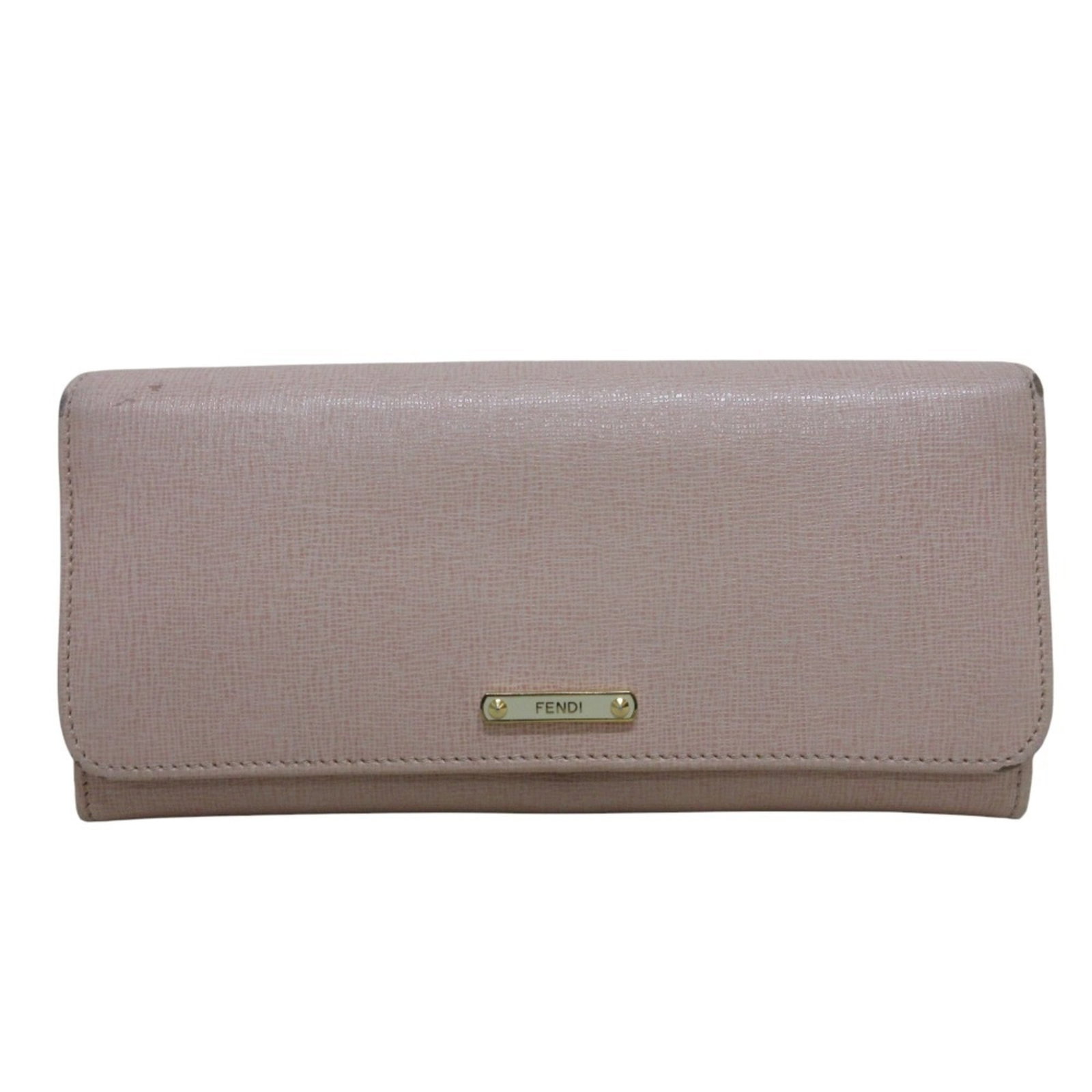 Long wallet leather Fendi Bi fold: Long wallet leather Fendi Bi fold Pink Fendi Bi-fold Long Wallet features a classic design with a long, spacious interior. Made from high-quality leather, it boasts a stylish pink color and a bi-fold