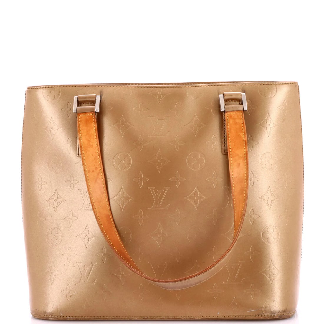 Stockton Handbag Monogram Vernis Louis Vuitton: Stockton Handbag Monogram Vernis Louis Vuitton Patent Leather exterior and neutral color make this Louis Vuitton Mat Stockton Handbag a stylish choice. The bag's classic design features a monogram
