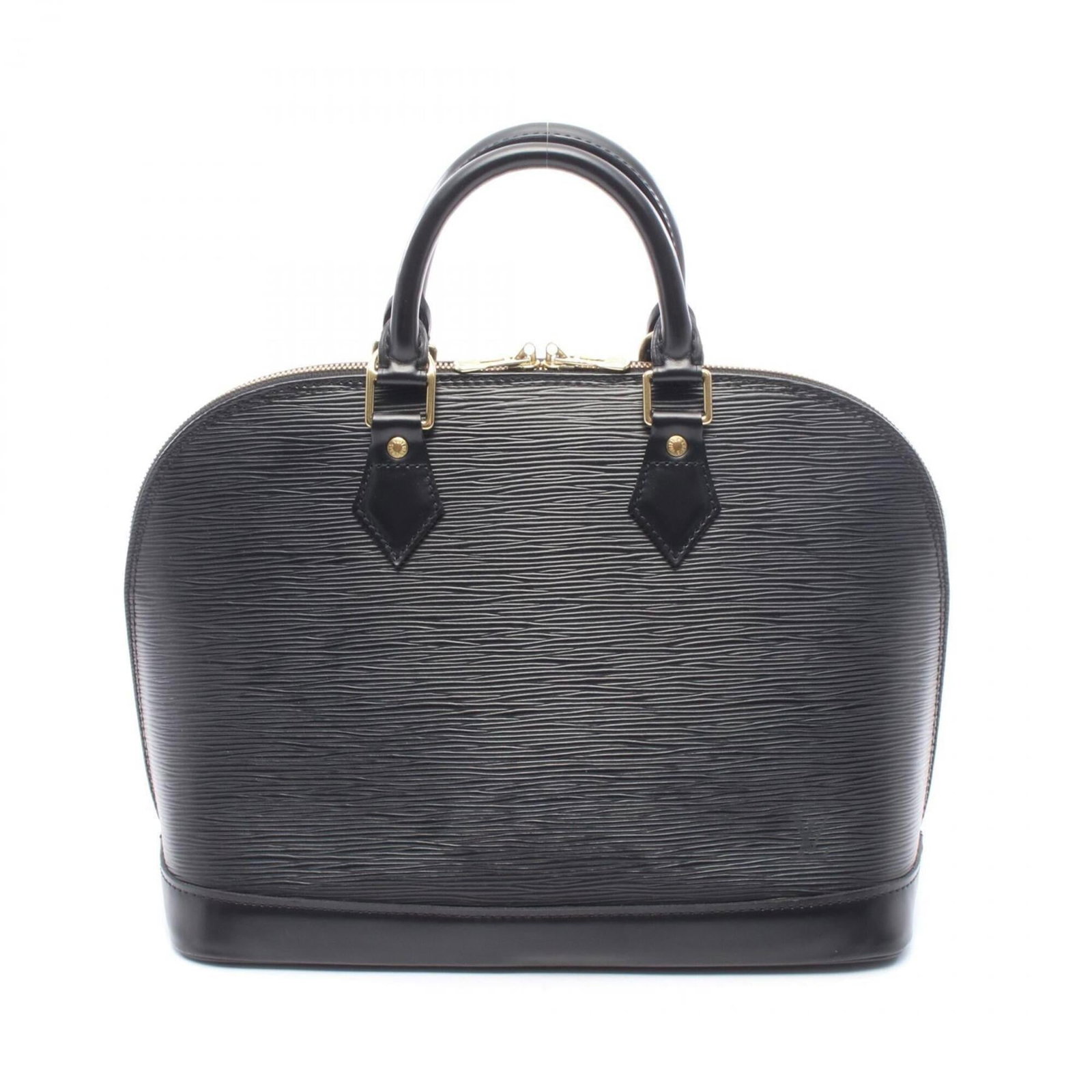 Handbag Leather Louis Vuitton: Handbag Leather Louis Vuitton Black leather Louis Vuitton handbag with classic design, measuring 23cm x 30cm x 16cm. The bag features a few traces of usage and some scratches/dirt, but remains in