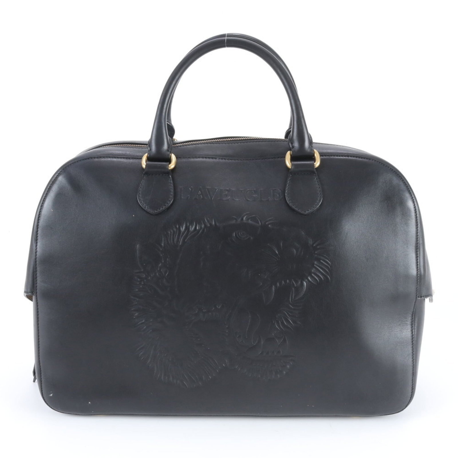 Handbag leather bag tote Gucci: Handbag leather bag tote Gucci Gucci black leather tote bag with a classic design, featuring a sturdy 38cm handle and spacious interior. The bag shows signs of use, including scratches and dirt, but