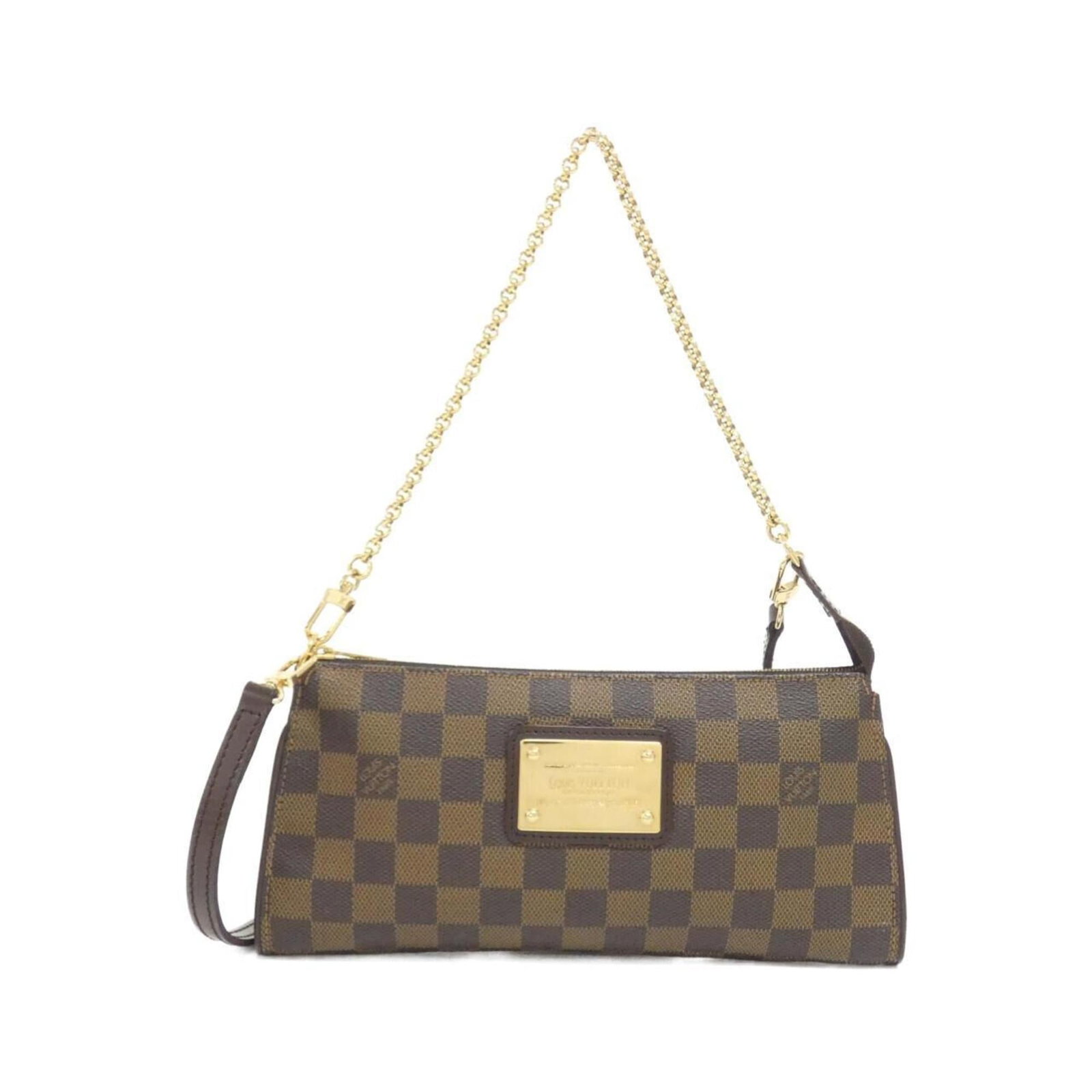 Coated Canvas By Shoulder Bag Louis Vuitton: Coated Canvas By Shoulder Bag Louis Vuitton Coated canvas shoulder bag with gold hardware, featuring the iconic Ebene color. This pre-owned Louis Vuitton bag boasts a classic design and durable constr