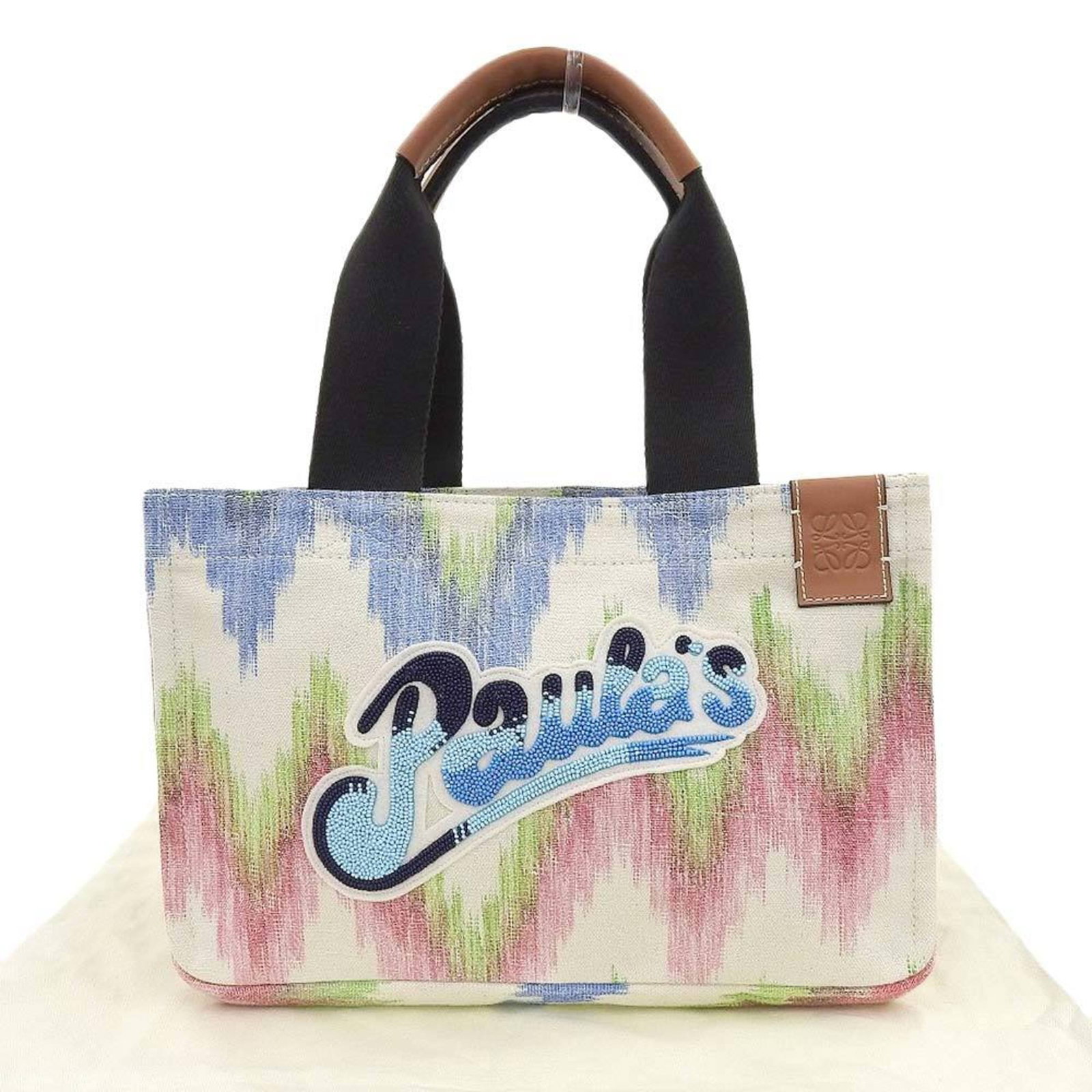 Loewe Handbag Tote Bag Canvas: Loewe Handbag Tote Bag Canvas Canvas tote bag from Loewe, featuring a multi-color design and open closure. This like-new item measures 22cm x 34cm x 18cm and has a handle length of 47cm. In mint