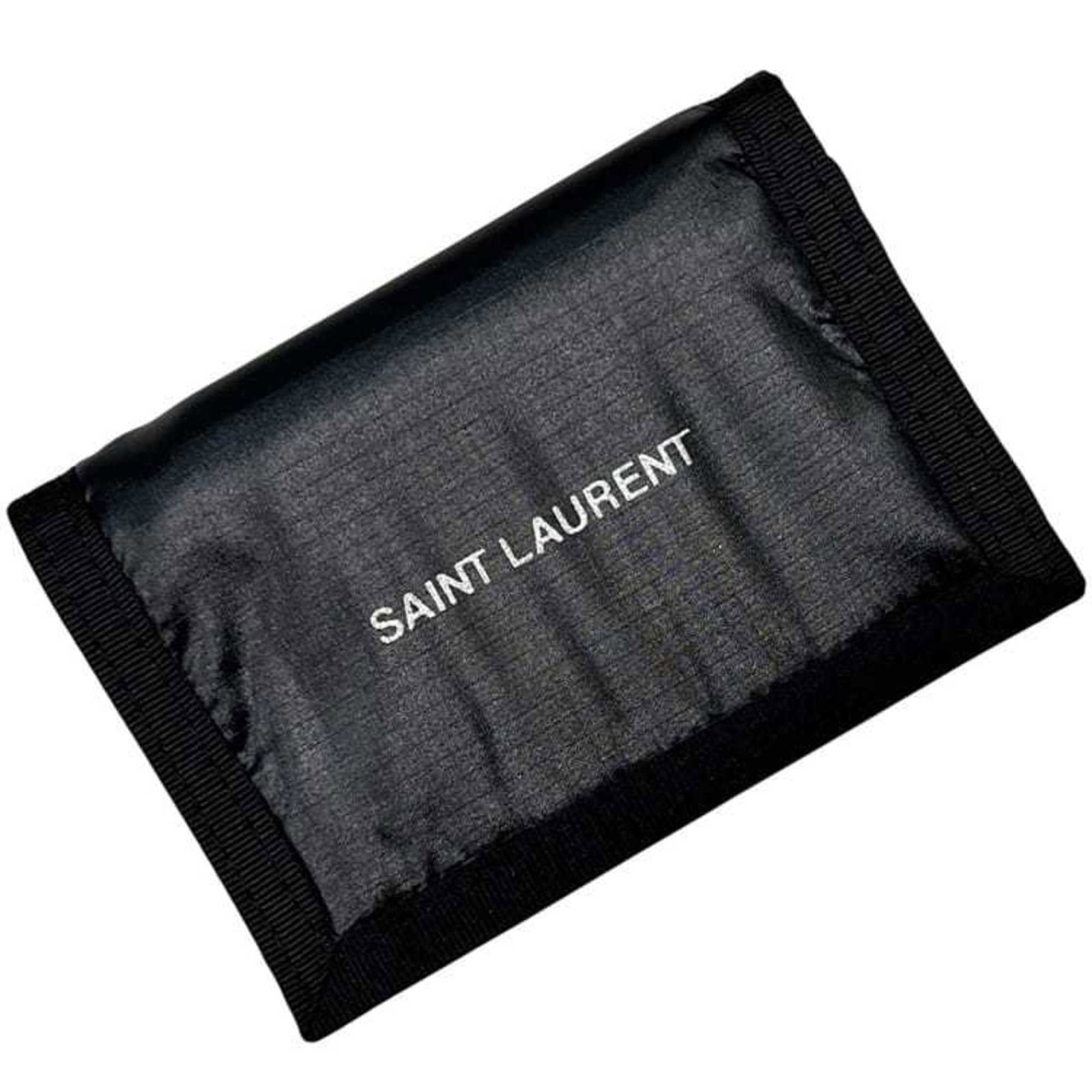 Canvas nylon wallet tri fold saint laurent: Canvas nylon wallet tri fold saint laurent Canvas nylon wallet tri fold Saint Laurent features a sleek, versatile design with a black color. Made from high-quality materials, the tri-fold wallet