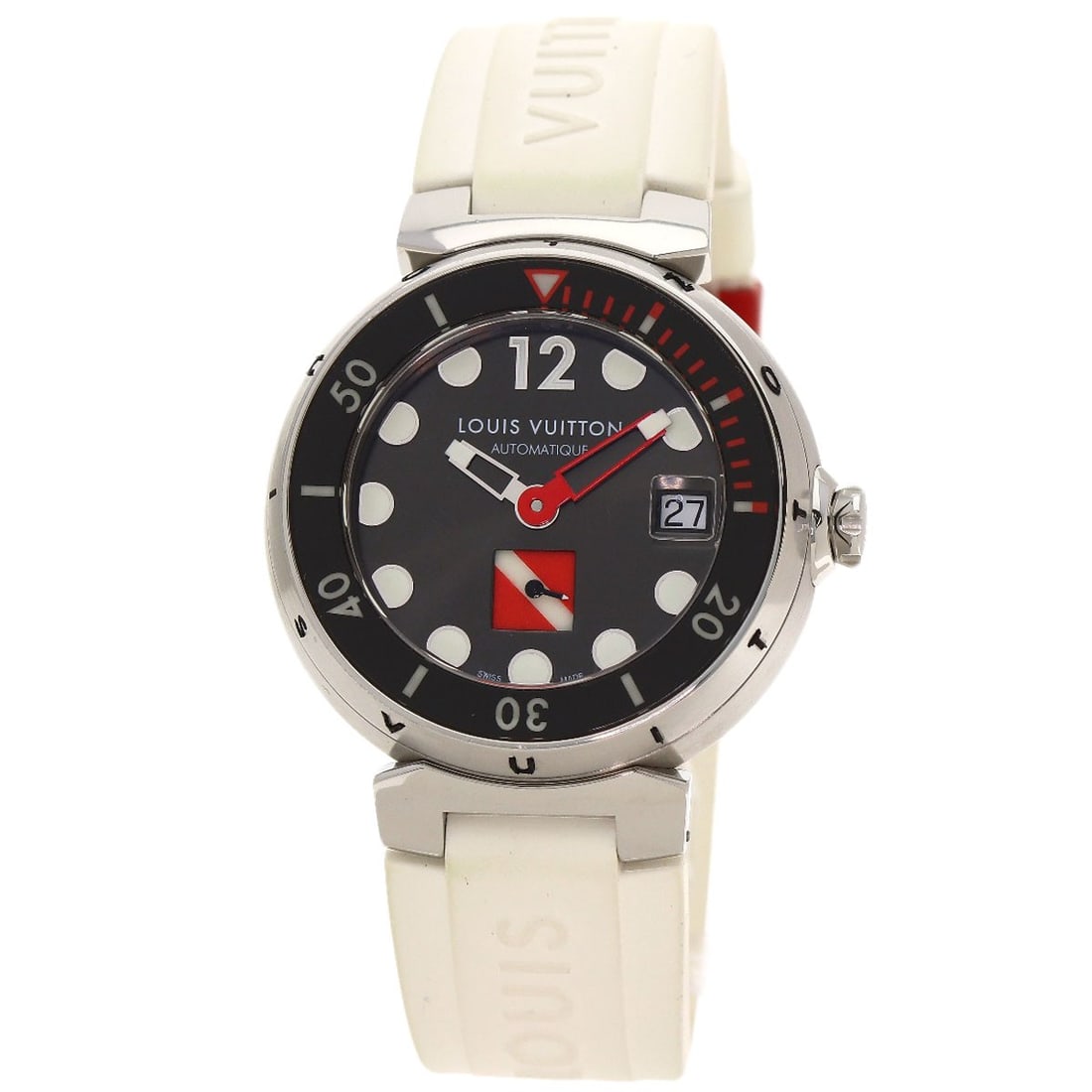 Tambour Watches Louis Steel Rubber Q113A Stainless Vuitton Diving (1 of 20)