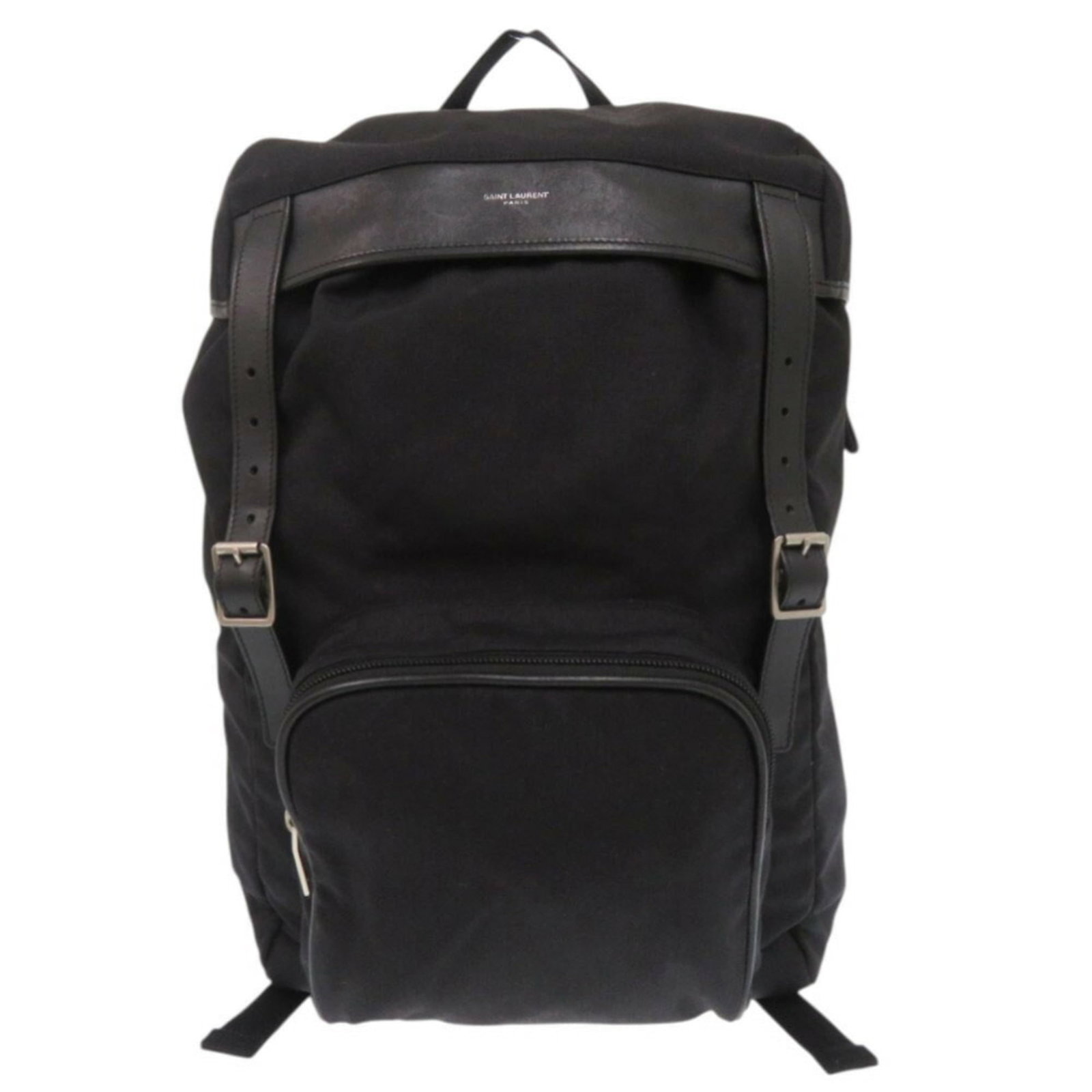 Saint Laurent Backpack Canvas Leather (1 of 10)