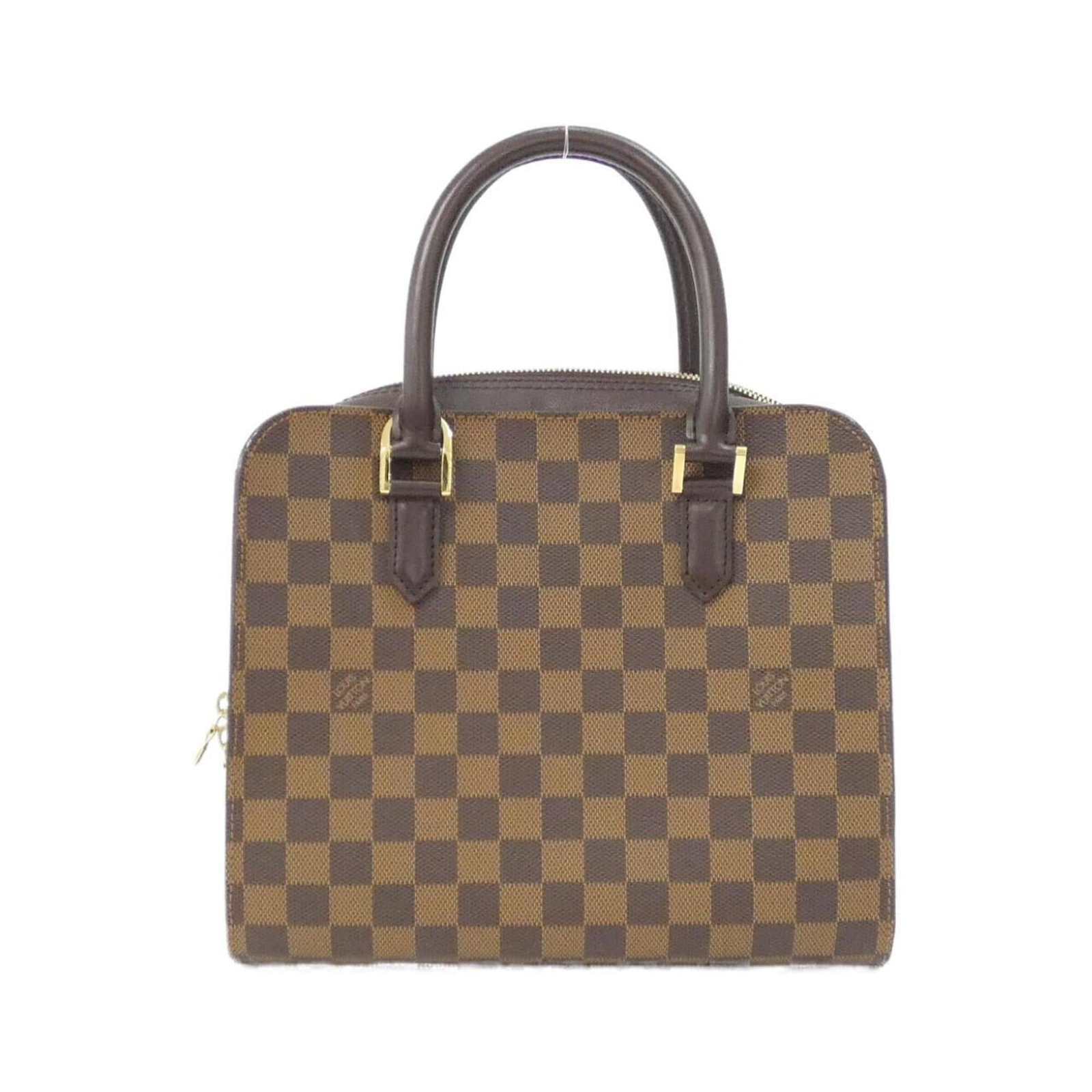 Canvas coated handbag Louis Vuitton: Canvas coated handbag Louis Vuitton Used Louis Vuitton handbag with coated canvas exterior in Ebene color, featuring gold hardware and a sturdy design. This versatile bag measures 23cm x 26cm x 13cm a