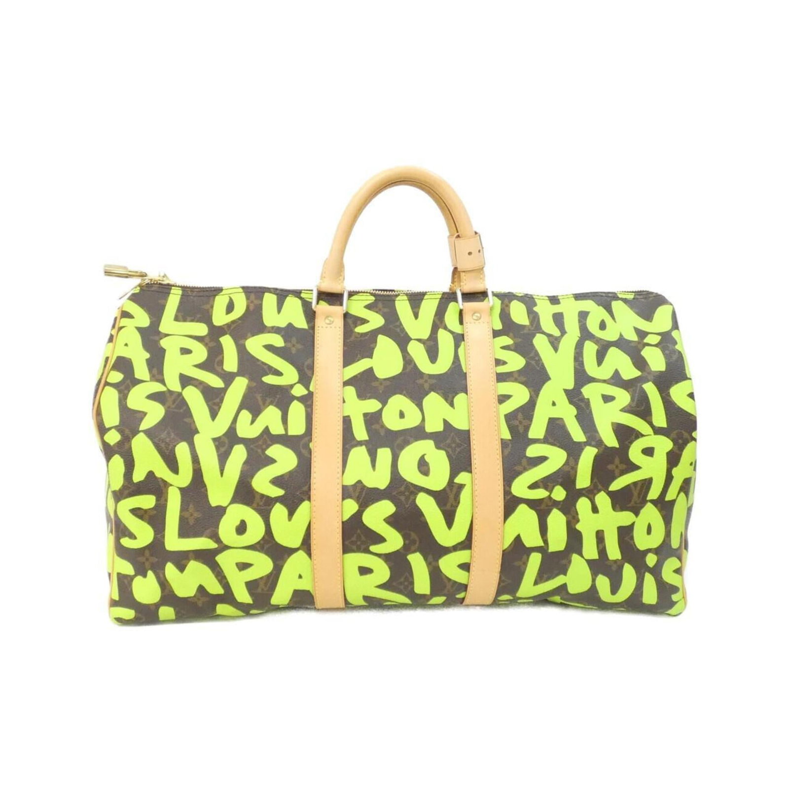 Canvas coated bag Boston from Louis Vuitton: Canvas coated bag Boston from Louis Vuitton Marron and Vert colors beautifully contrast on the coated canvas exterior, while the classic Boston bag design provides timeless elegance. This pre-owned Lo