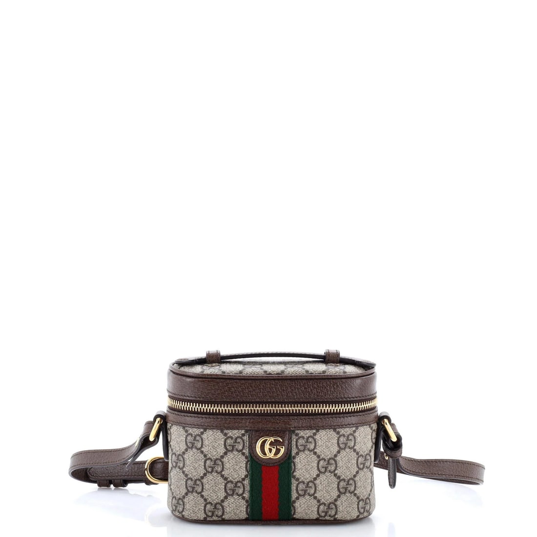 Gucci Ophidia Top Handle Bag GG Coated Canvas Mini: Gucci Ophidia Top Handle Bag GG Coated Canvas Mini This Gucci Ophidia Top Handle Bag GG Coated Canvas Mini boasts a rich brown canvas exterior with gold hardware, adding a touch of sophistication to a