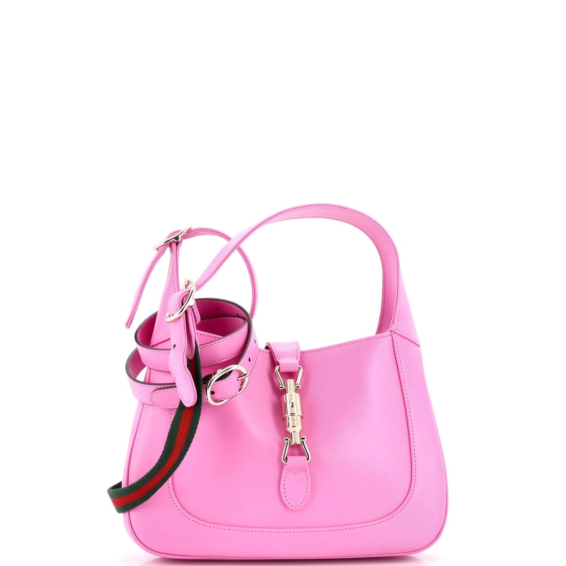 Gucci Jackie 1961 Hobo Leather Small: Gucci Jackie 1961 Hobo Leather Small Small Gucci Jackie 1961 Hobo Leather Bag in Pink. This iconic small hobo bag features exterior scuffs, edge wear, corner wear, and minor creases on its pink